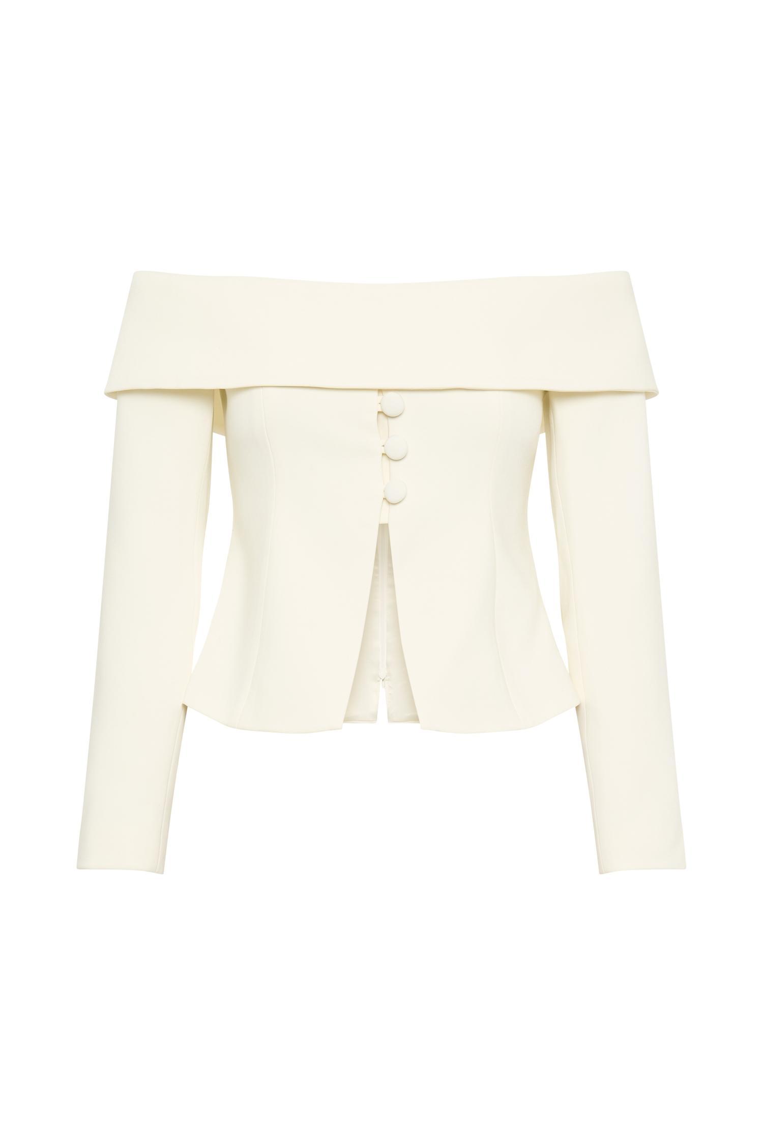 Celene Off Shoulder Jacket - Ivory Product Image