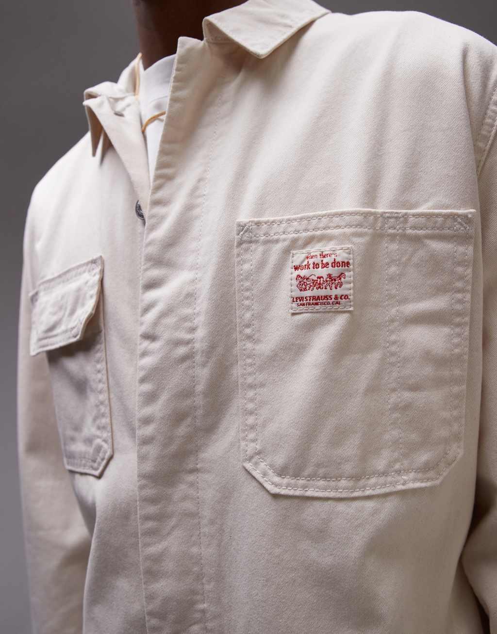 Levi's Workwear capsule stay loose denim overalls in ecru Product Image