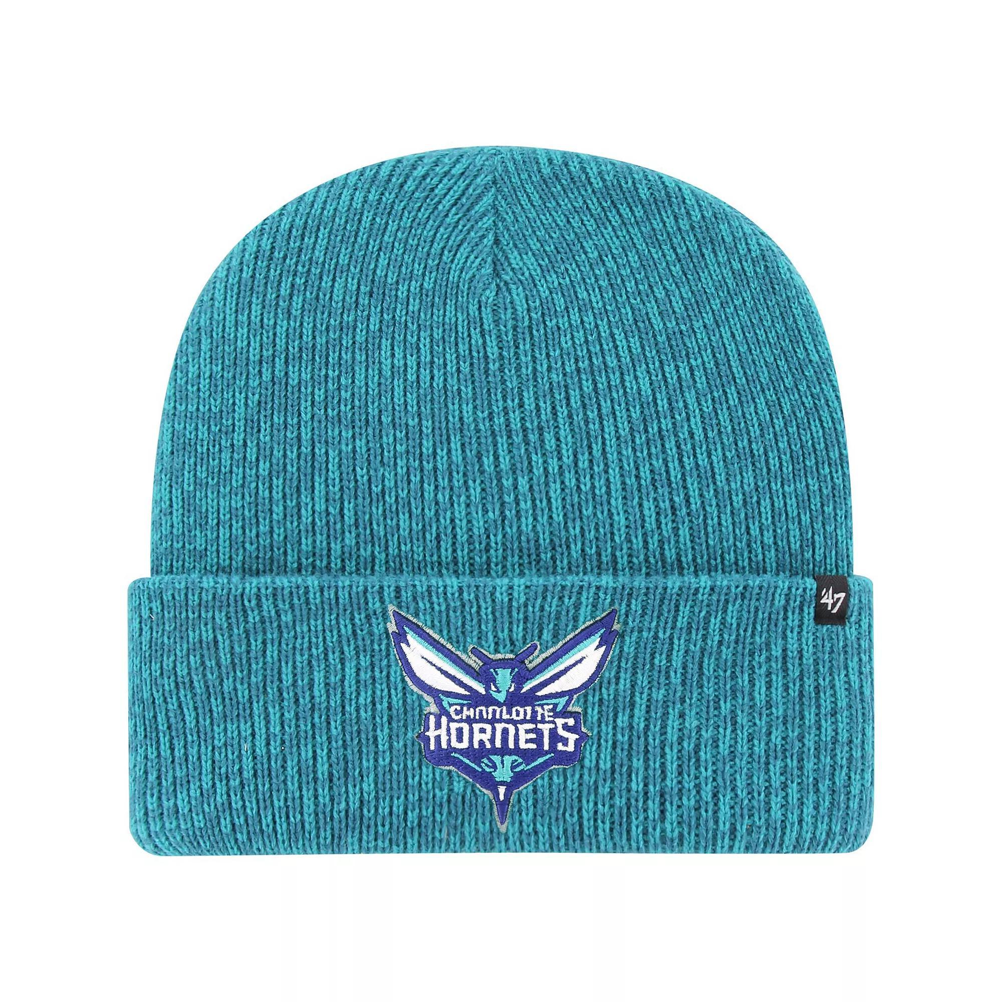 Men's '47 Turquoise Charlotte Hornets Brain Freeze Cuffed Knit Hat, Chr Turquoise A Product Image