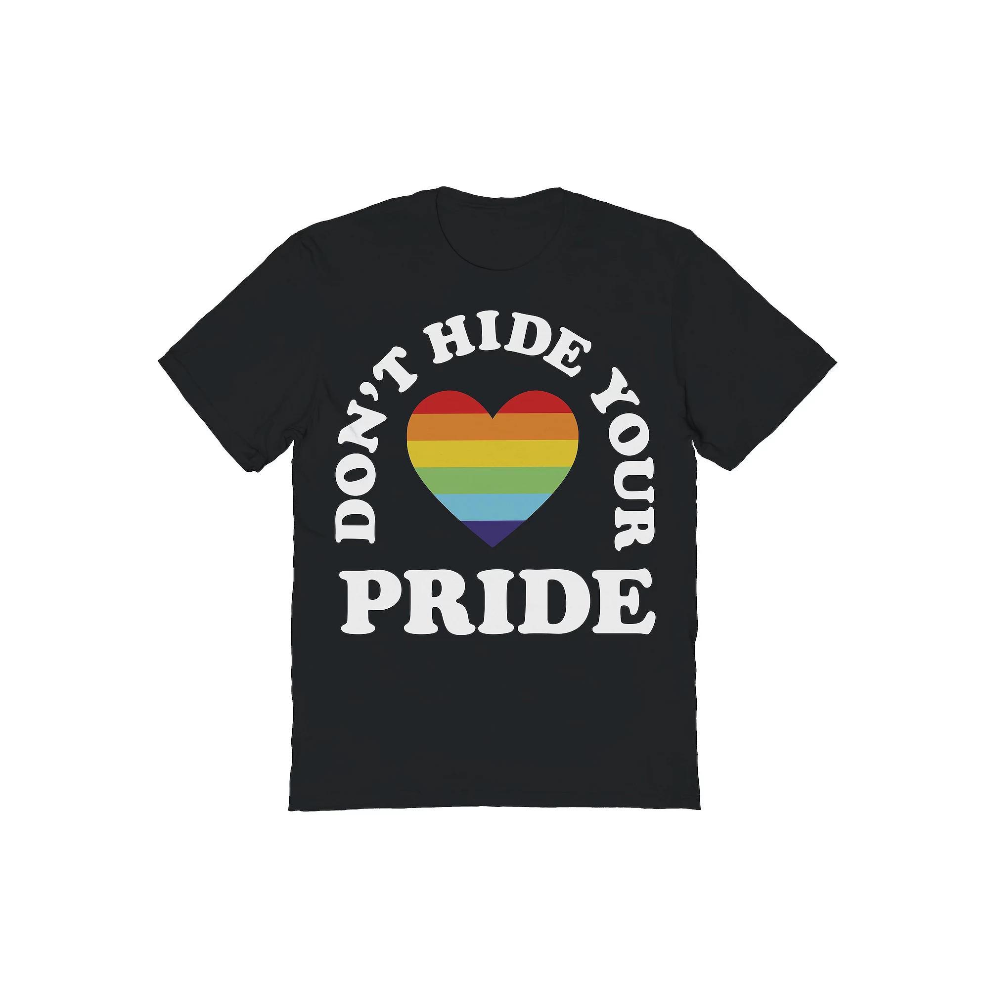 Men's COLAB89 by Threadless Dont Hide Your Pride Pride Graphic Tee, Size: XXL, Black Product Image