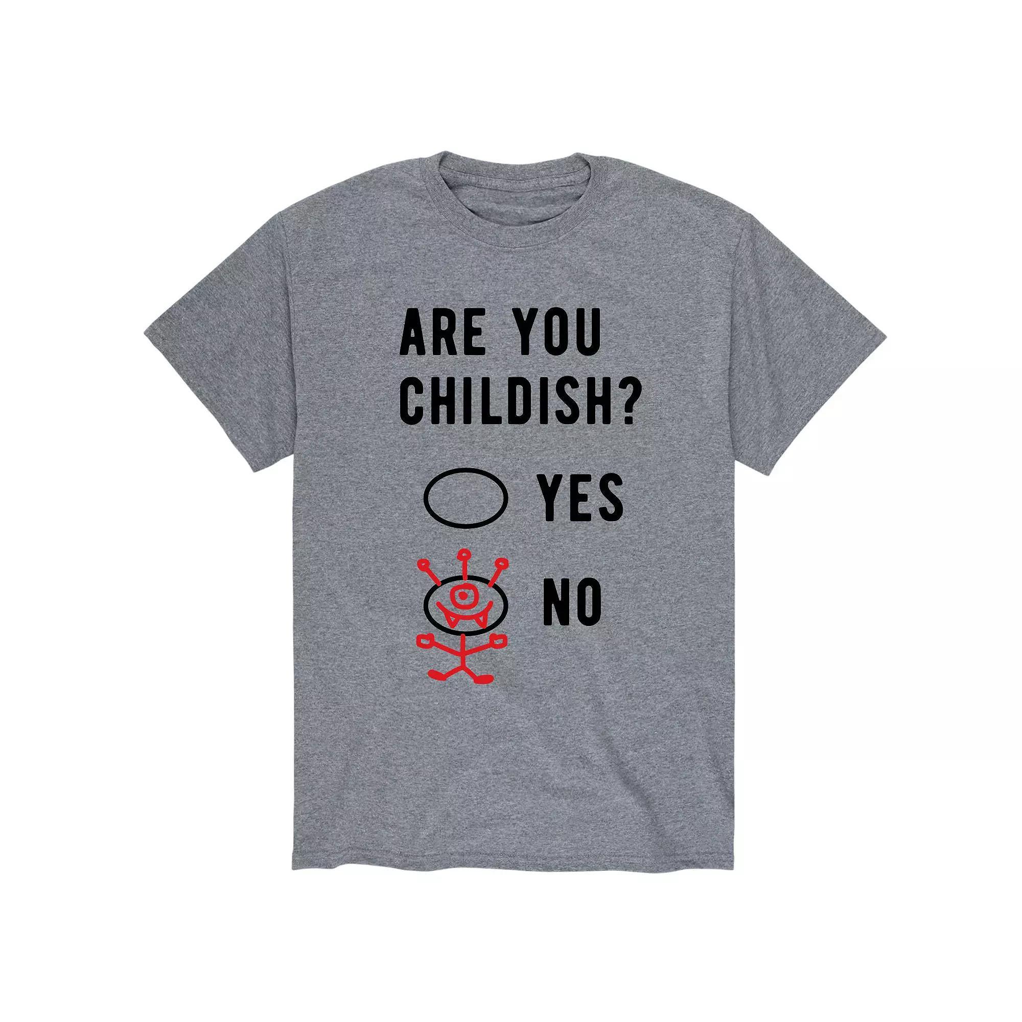 Mens Are You Childish Tee Athletic Grey Product Image