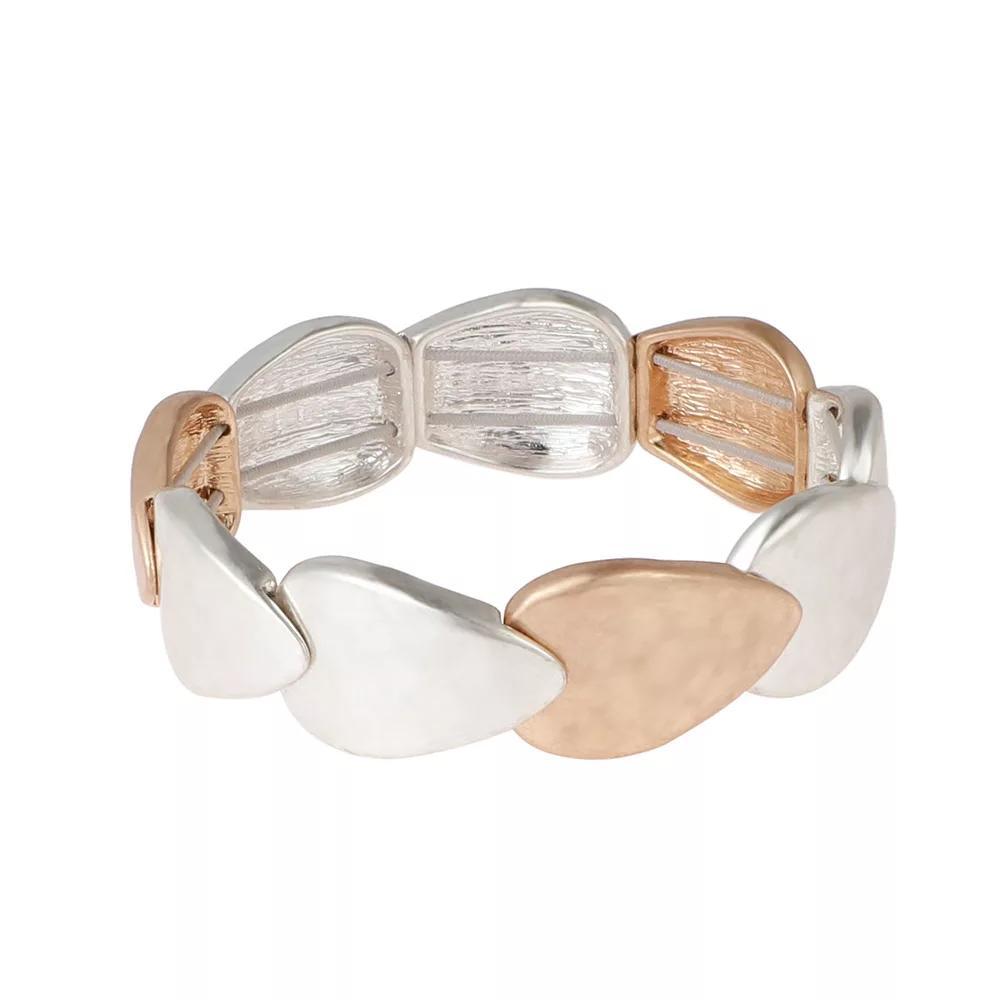 Bella Uno Teardrop Stretch Bracelet, Womens, Two Tone Product Image
