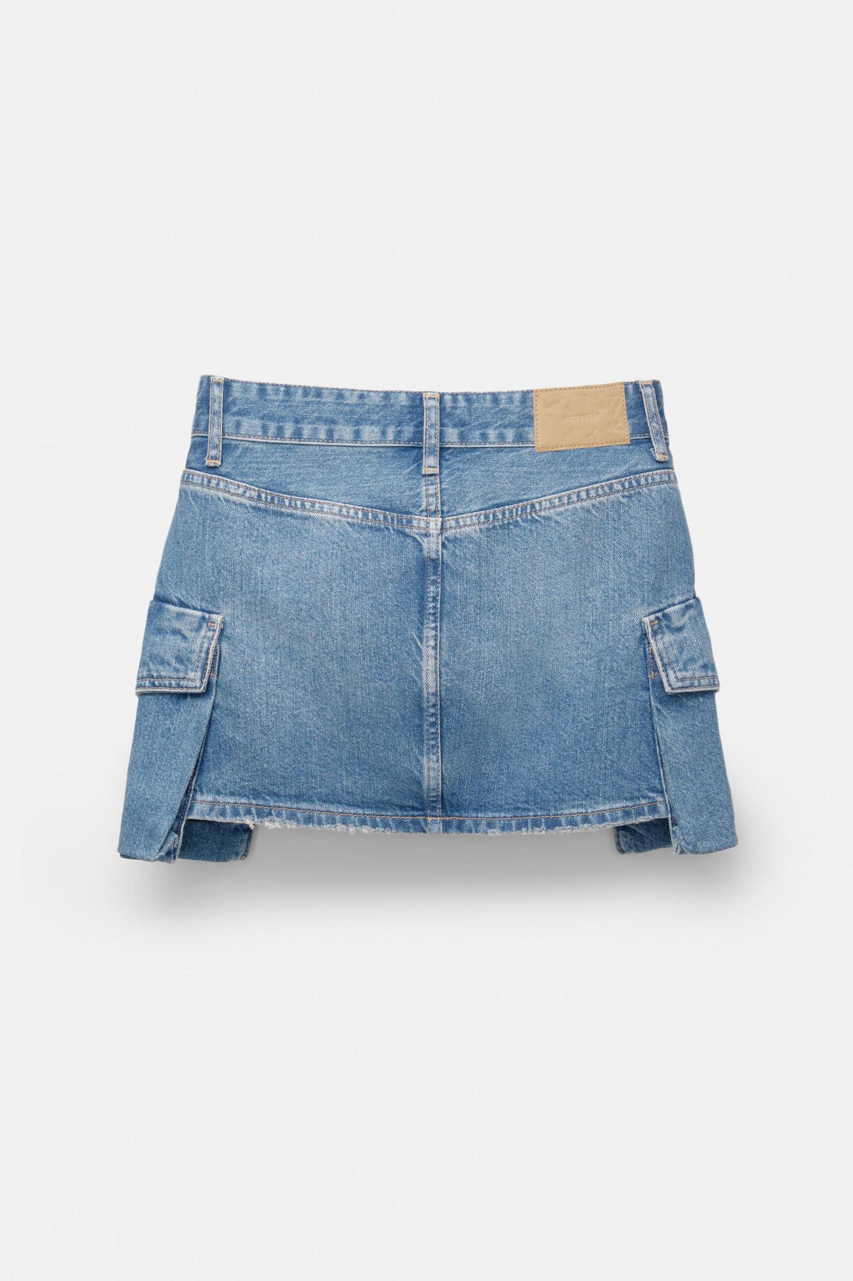 Denim cargo mini skirt Product Image