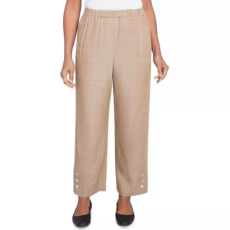 Womens Alfred Dunner Relaxed Button Detail Ankle Pants Green Product Image