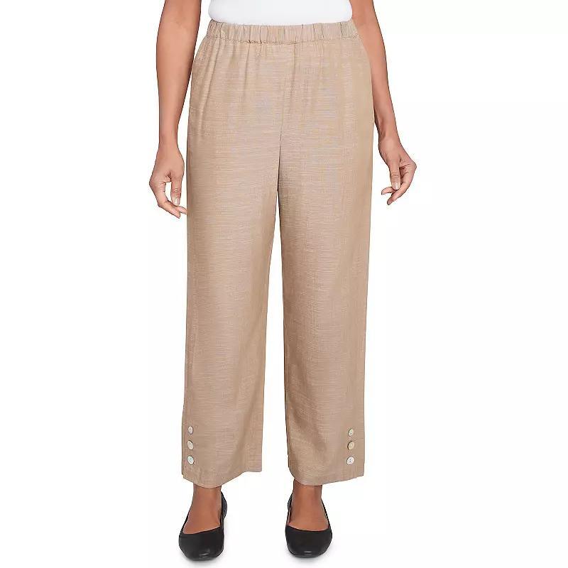 Womens Alfred Dunner Relaxed Button Detail Ankle Pants Green Product Image