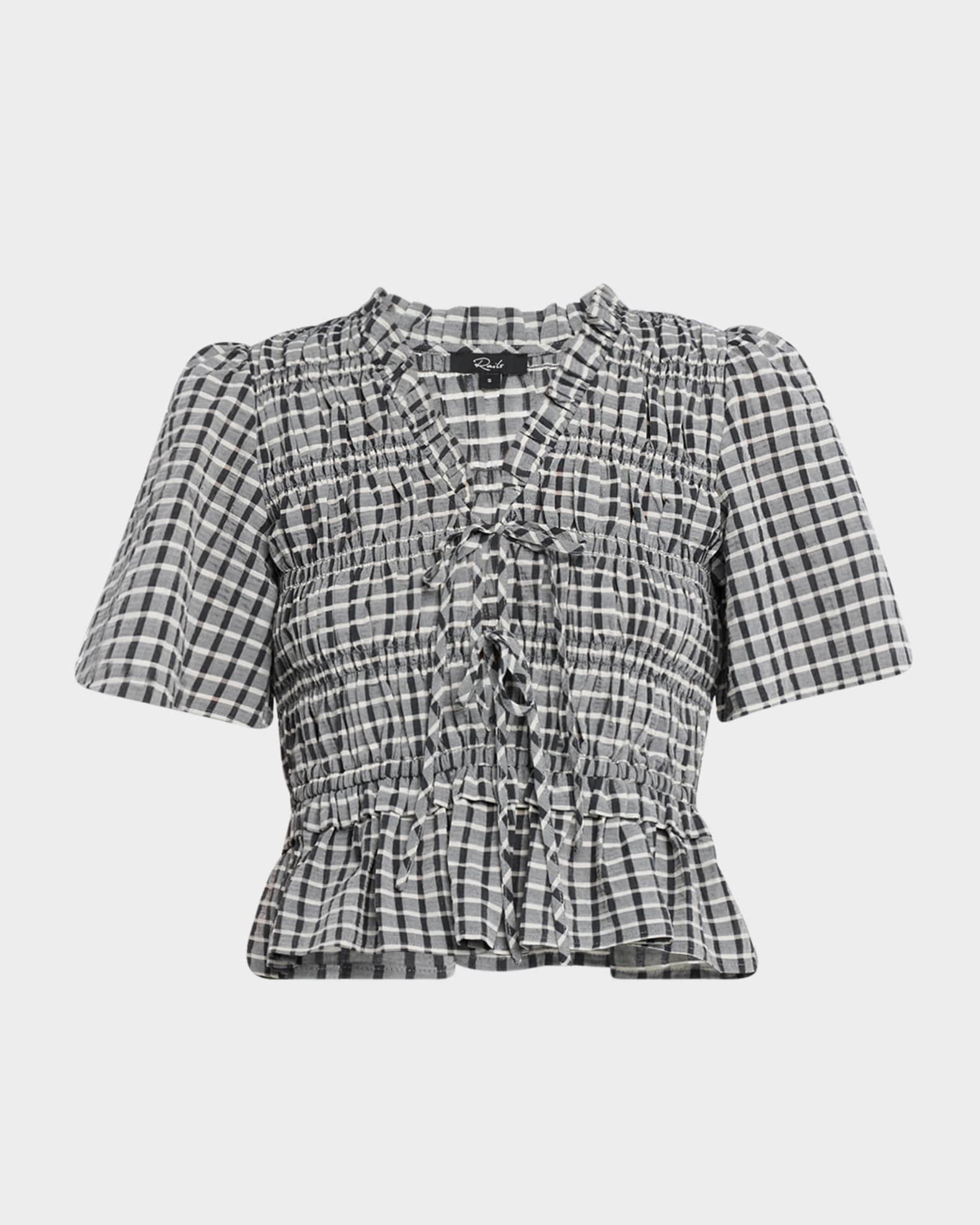 Portia Check Tie-Front Top Product Image
