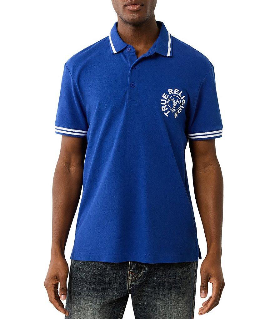 True Religion Buddha Face Graphic Short Sleeve Polo Shirt Product Image