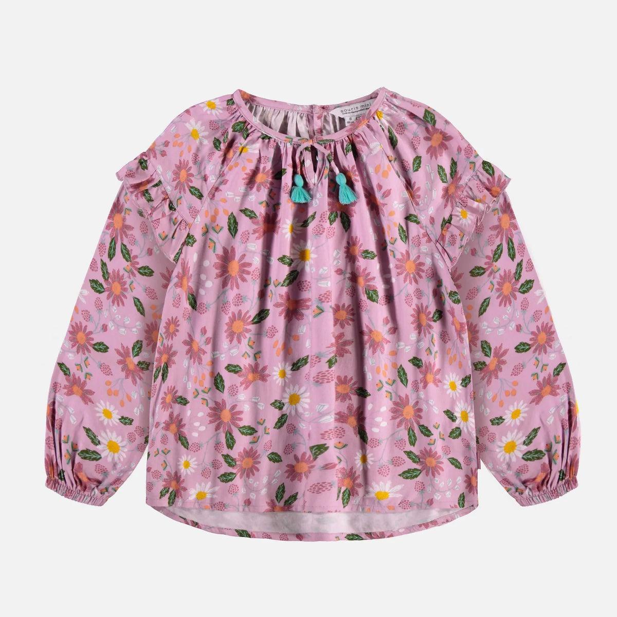 Souris Mini - Lilac Wide Fit Long Puff Sleeve Shirt Girls Product Image