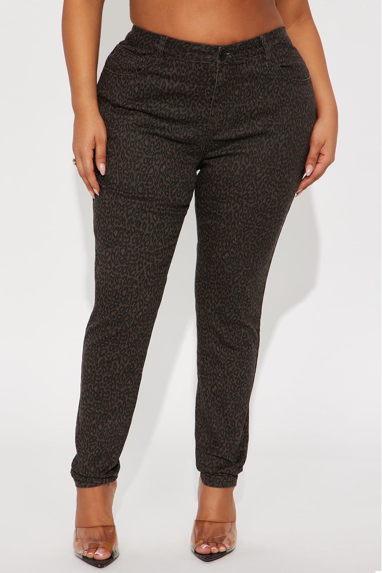 Skinny Uniform Leopard Pants - Chocolate/Combo Product Image
