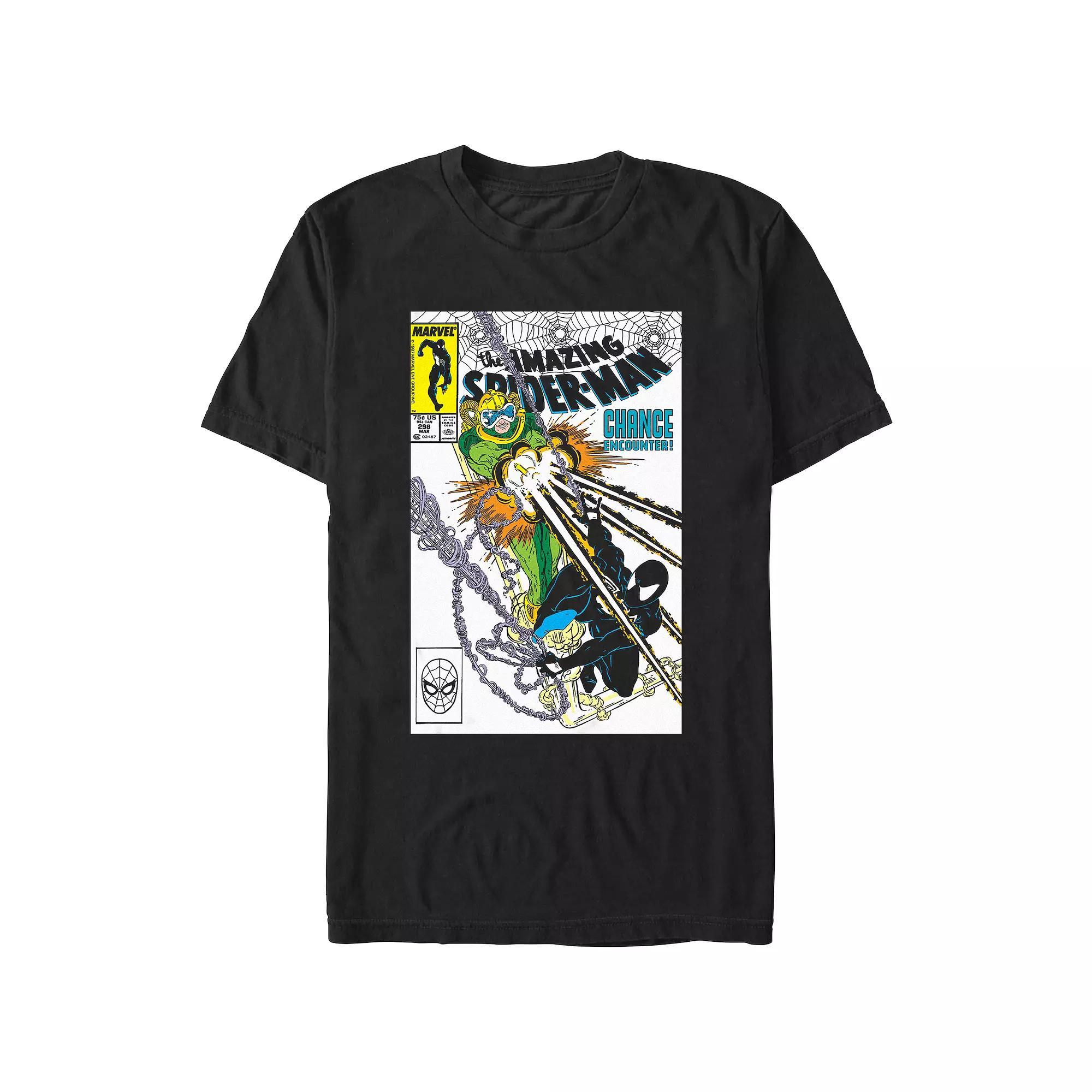 Men's Spider-Man Chance Encounter Comic Cover Graphic Tee, Size: XXL, Black Product Image