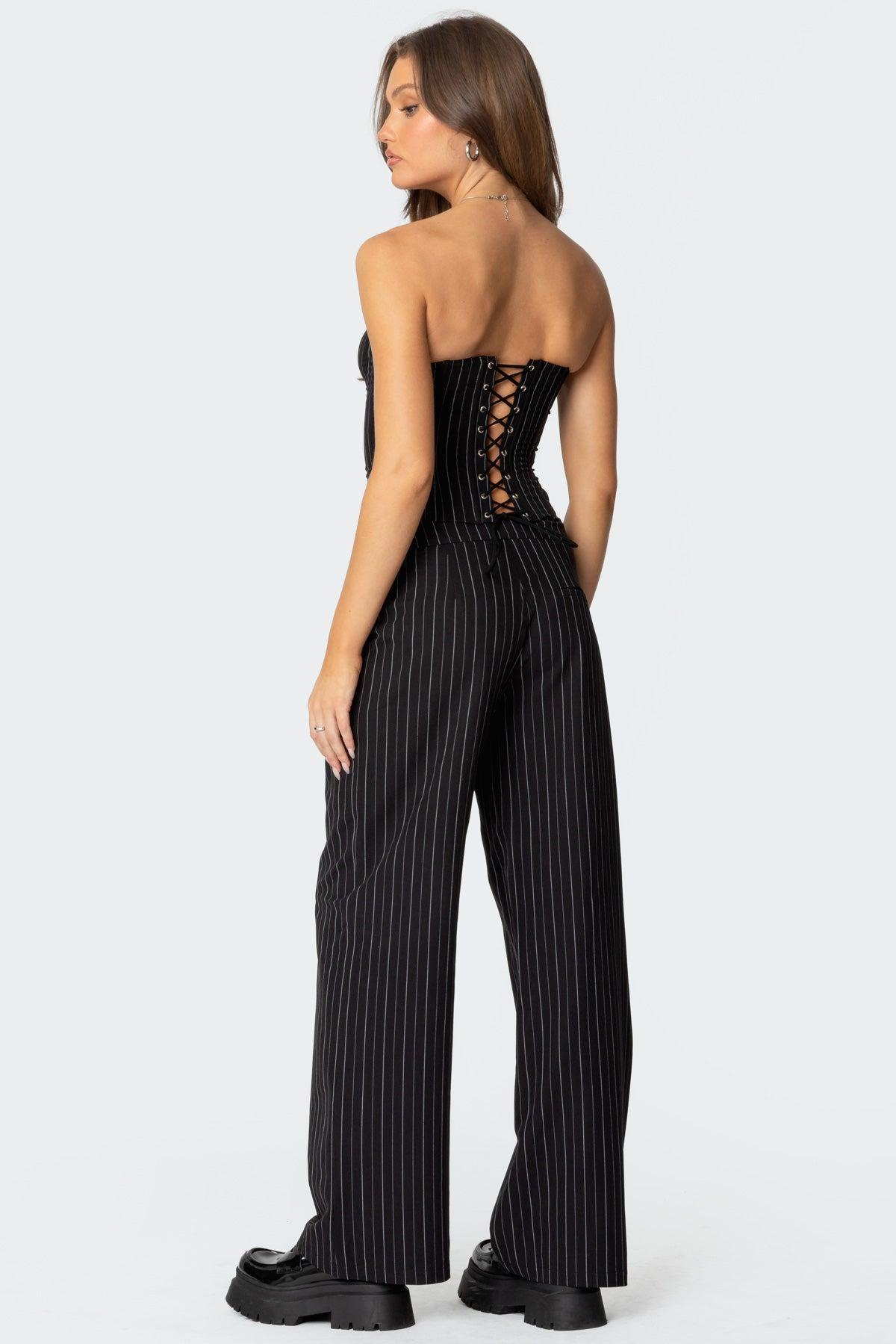 Aliza Strapless Pinstripe Corset Product Image