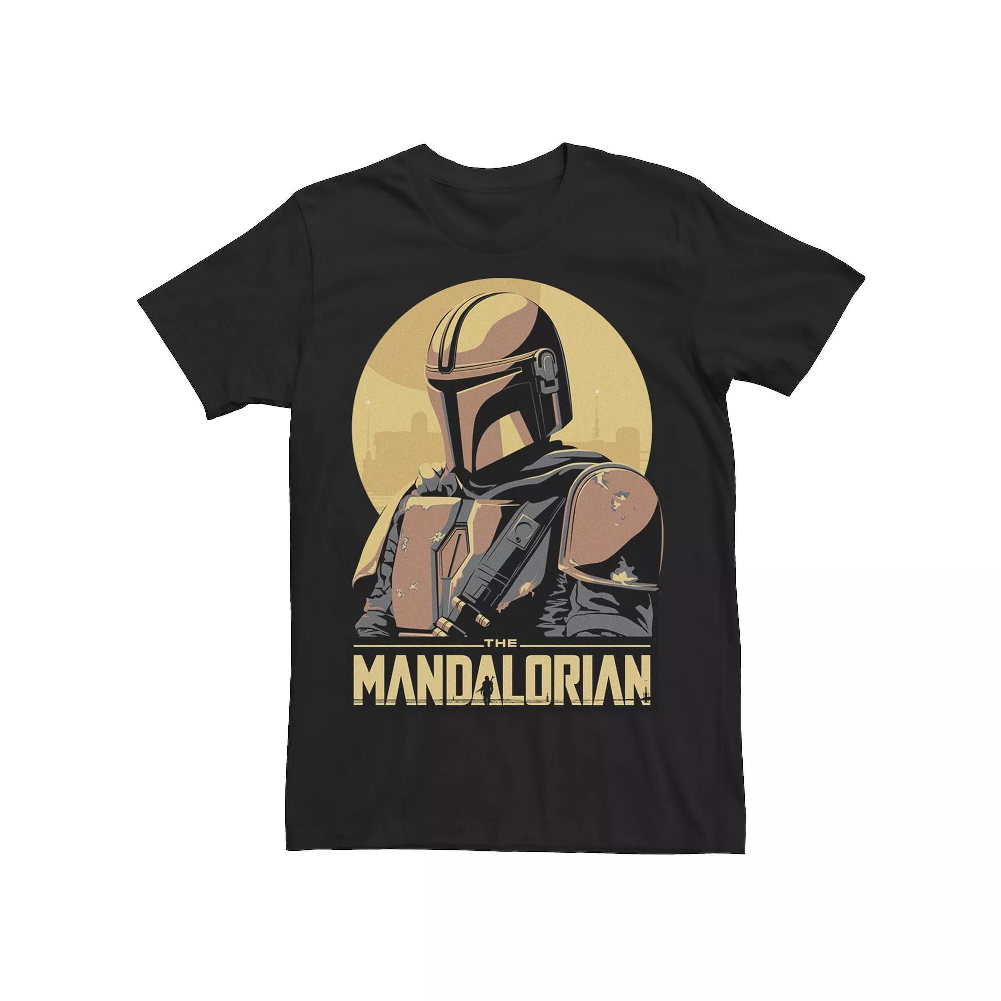 Men's Star Wars The Mandalorian Pastel Sunset Tee, Size: Large, Black Product Image