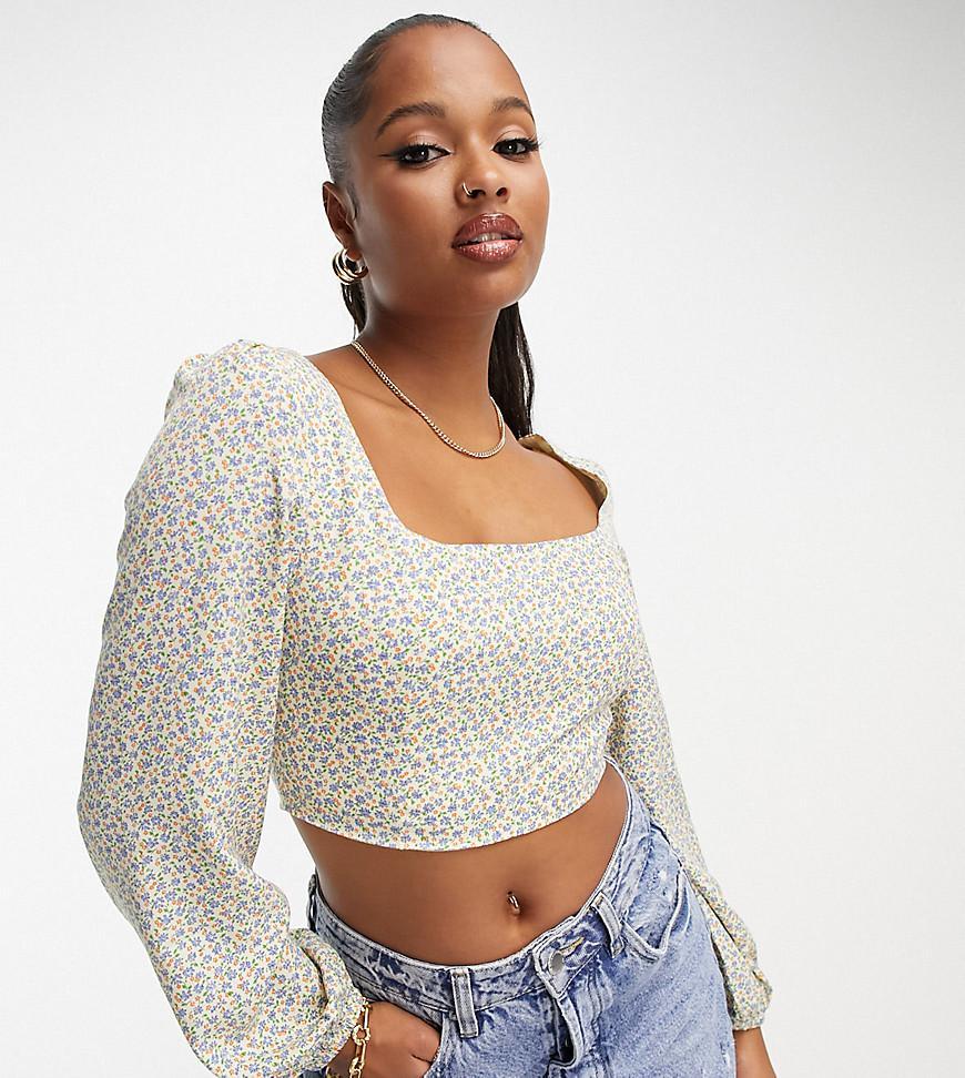 Glamorous Petite square neck fitted blouse Product Image