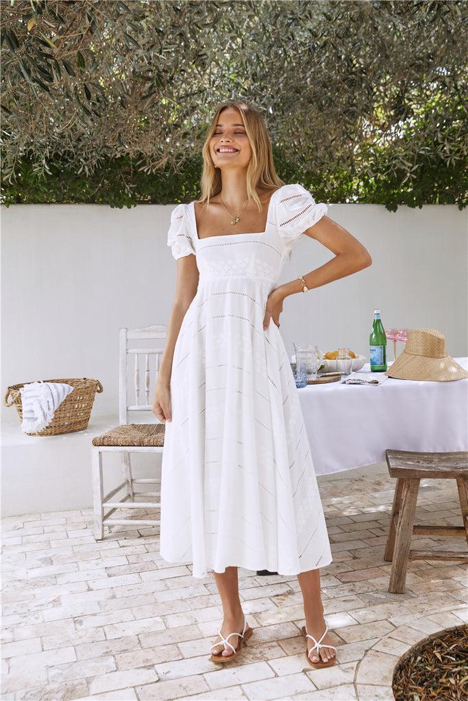 Honeysuckle Haven Maxi Dress White Product Image