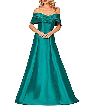 Terani Couture Pleated Off-the-Shoulder A Product Image