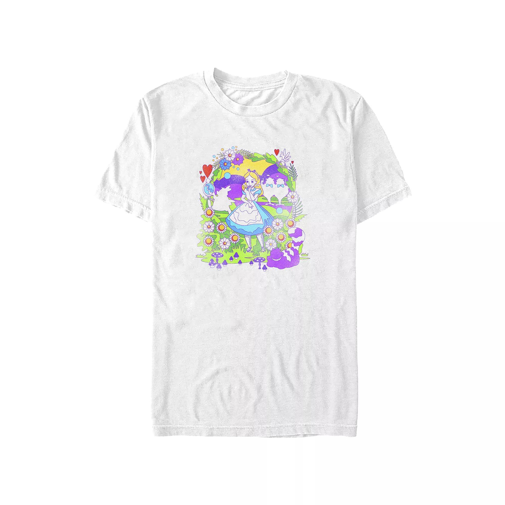 Disney's Alice In Wonderland Psychedelic Scene Juniors' Boyfriend Graphic Tee, Women's, Size: Small, White Product Image