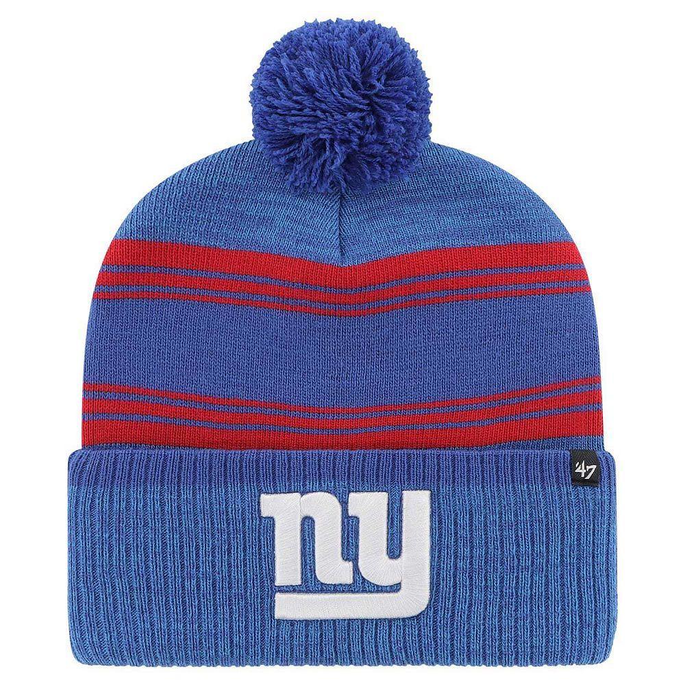Men's '47 Royal New York Giants Fadeout Cuffed Knit Hat with Pom, Blue Product Image