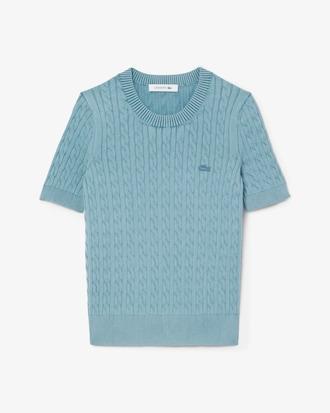 Washed Effect Cable Knit Sweater Product Image