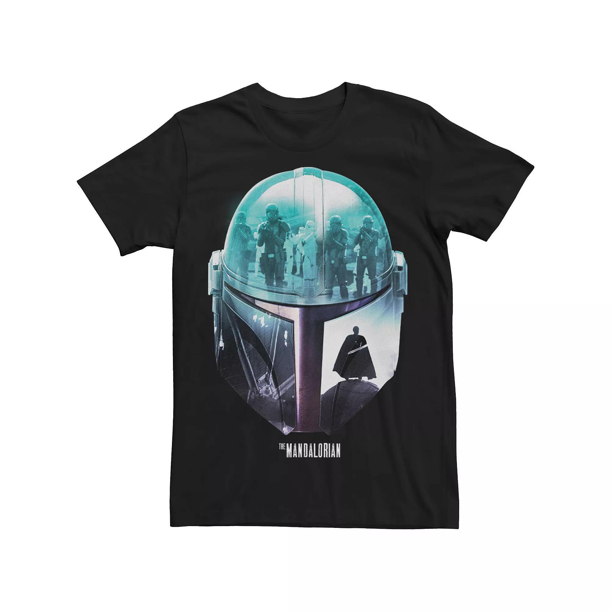 Men's Star Wars The Mandalorian Moff Gideon Helmet Fill Tee, Size: Large, Black Product Image