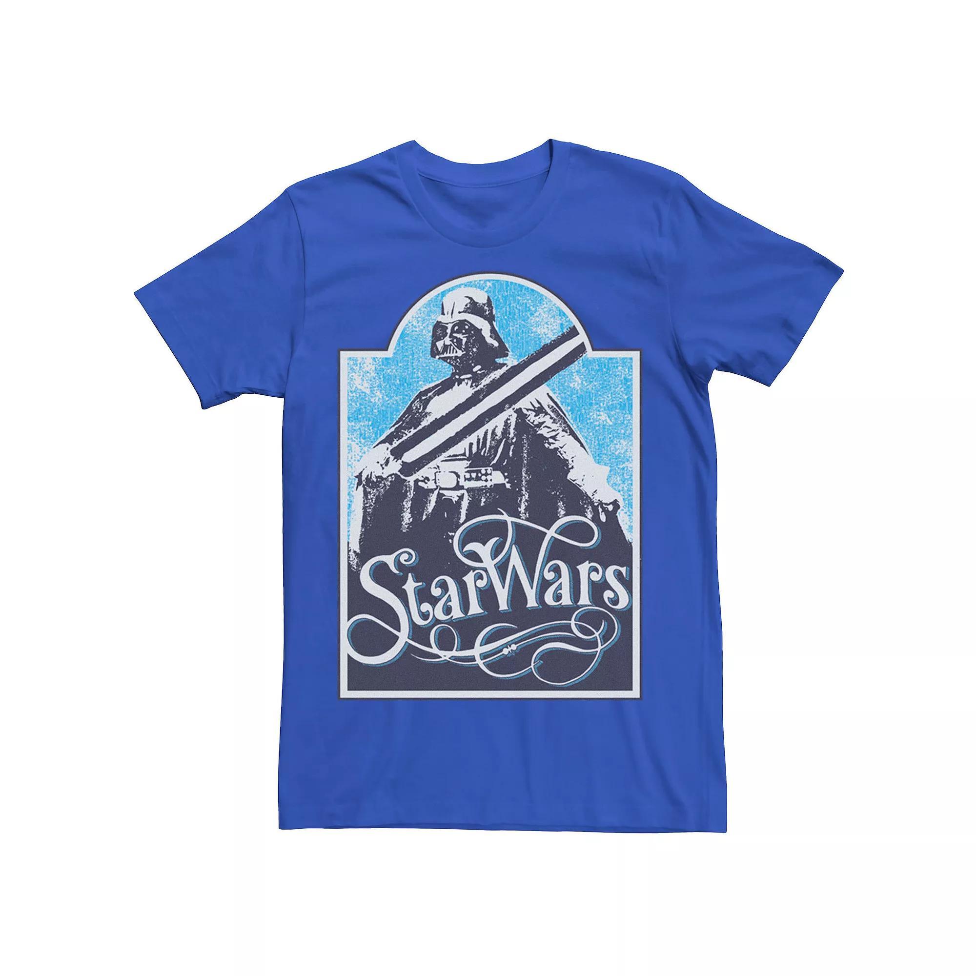Men's Star Wars Retro Darth Vader Poster Tee, Size: Large, Royal Grey Product Image