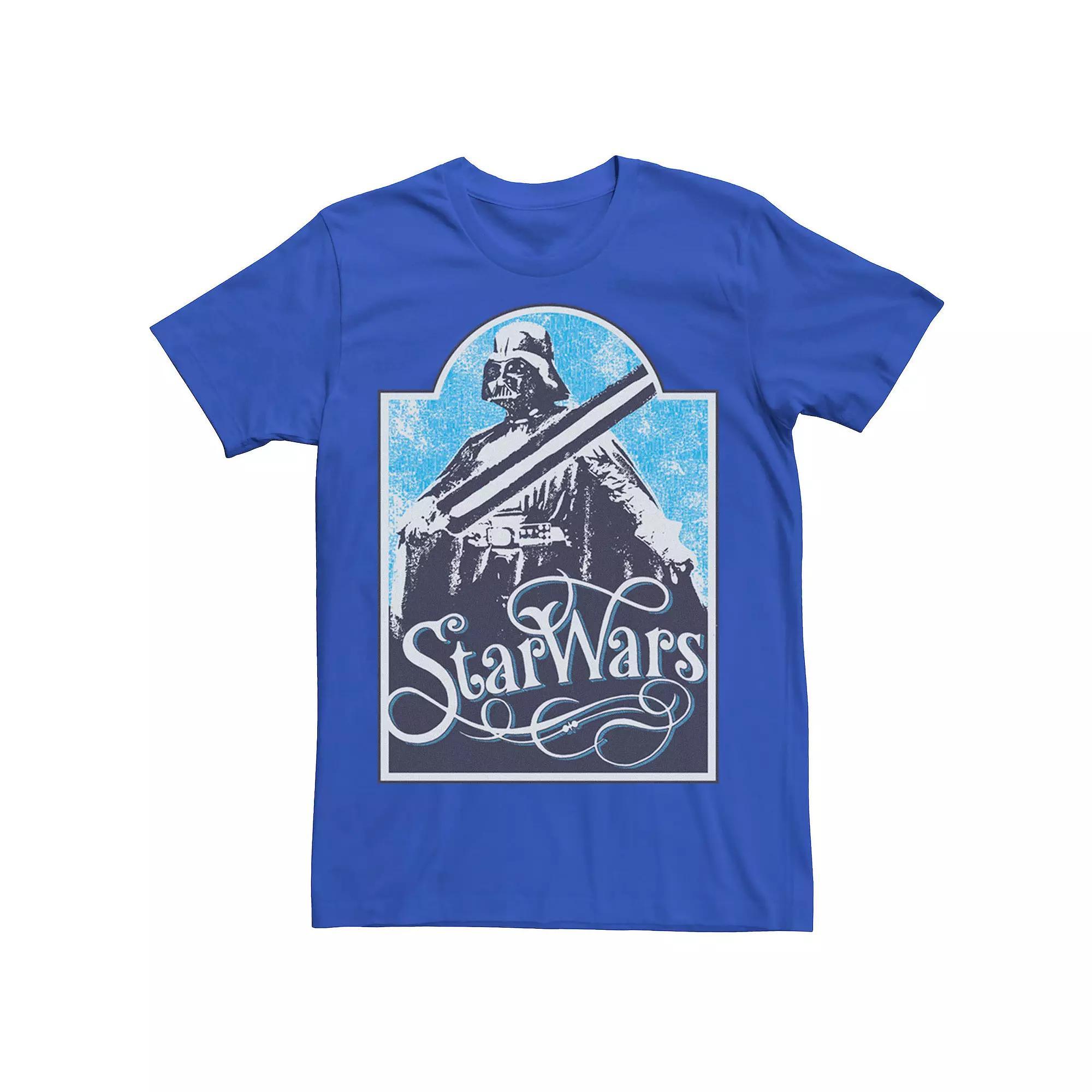 Men's Star Wars Retro Darth Vader Poster Tee, Size: Large, Royal Grey Product Image