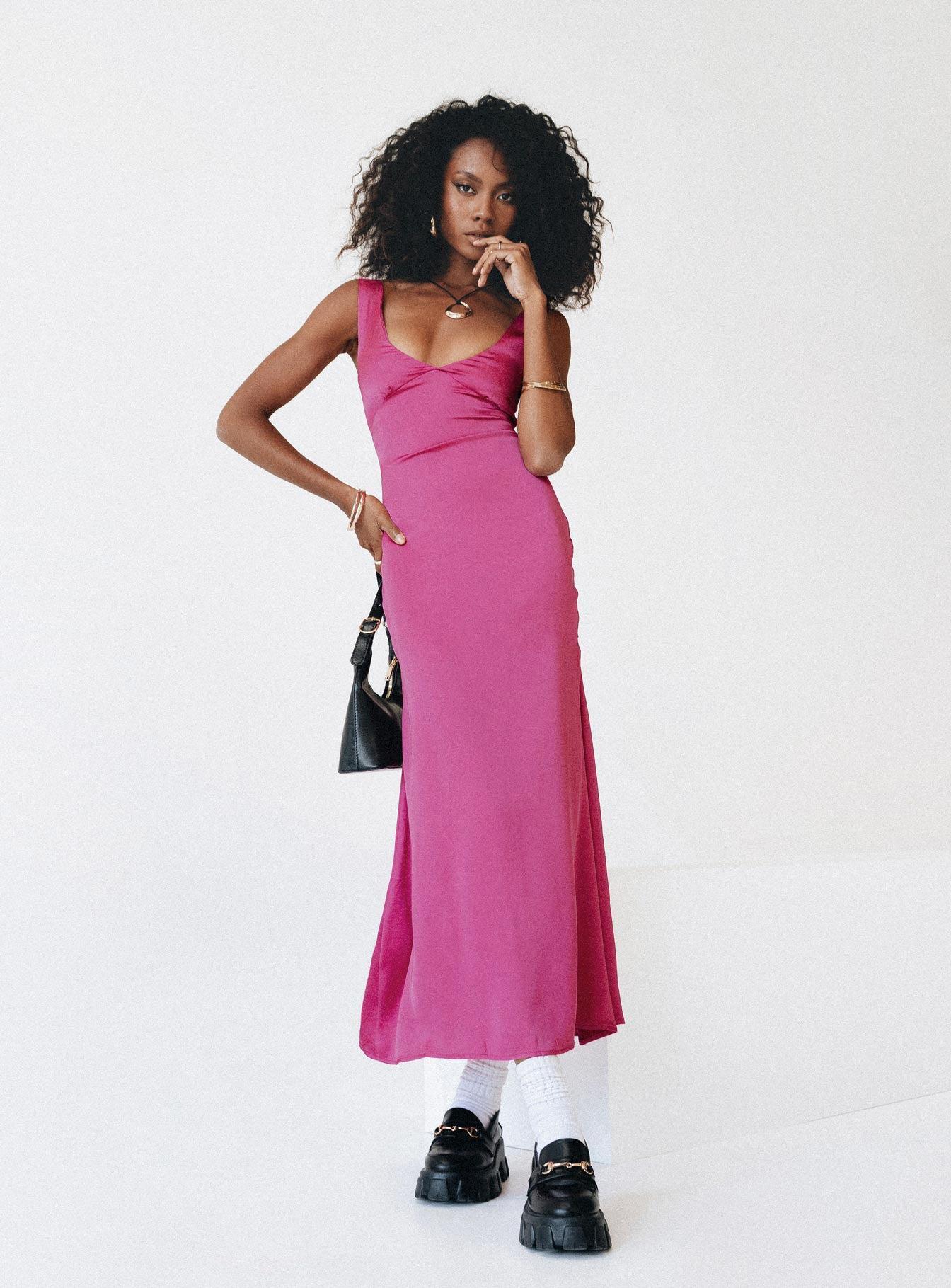 Lynsey Midi Dress Fuchsia Product Image