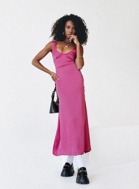 Lynsey Midi Dress Fuchsia Product Image