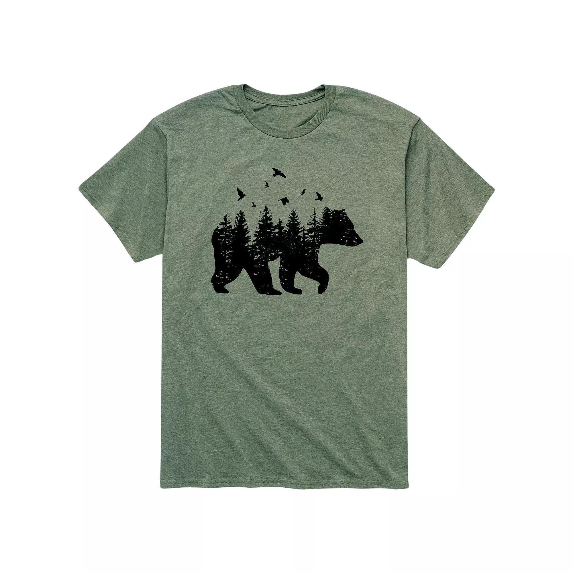 Men's Forest Bear Silhouette Tee, Size: Medium, Green Product Image
