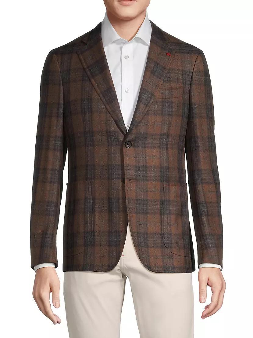 Capri Plaid Cashmere-Silk Two-Button Sport Coat Product Image