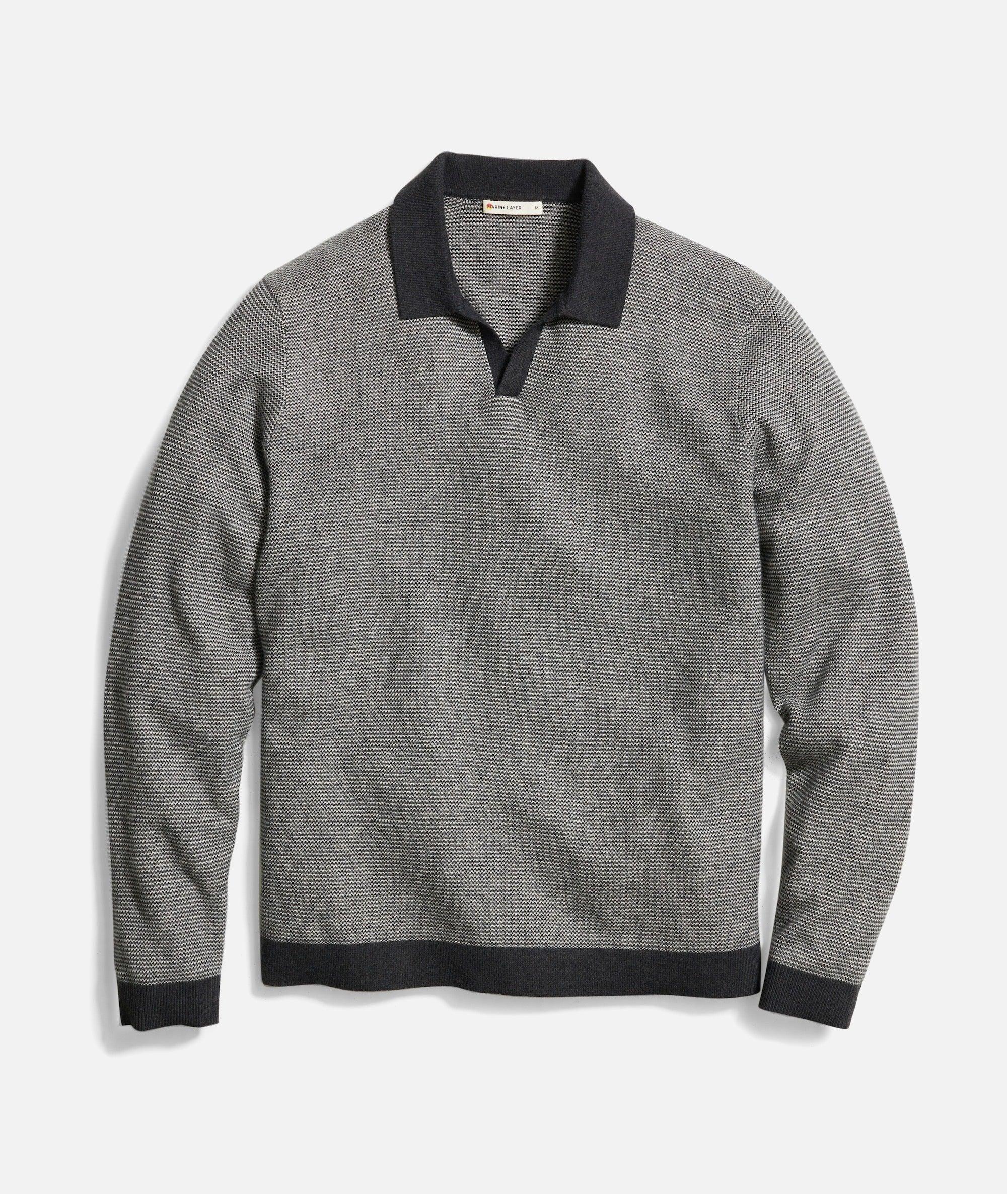Liam Long Sleeve Sweater Polo Product Image