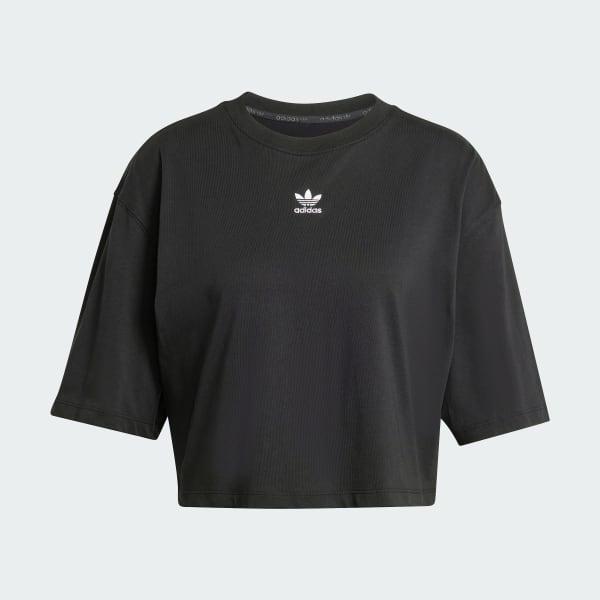 adidas Essentials Crop Tee Black 2XL Womens Product Image