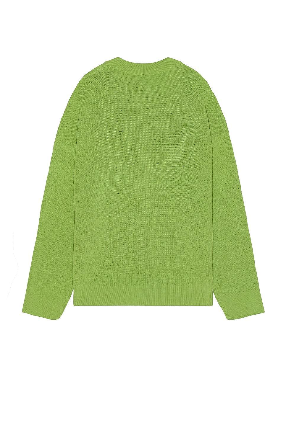 Y-3 Yohji Yamamoto Knit Cardigan in Green Product Image