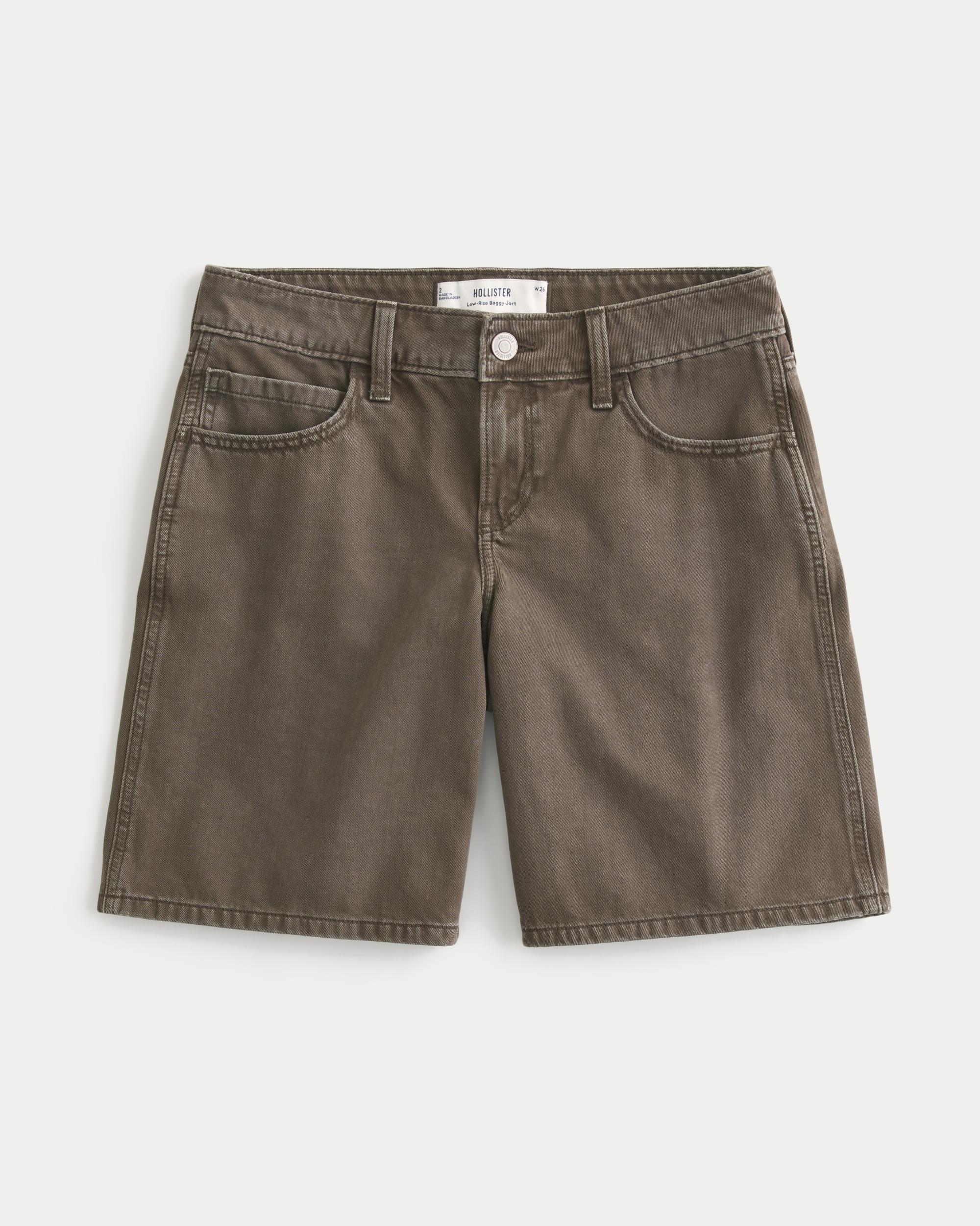 Low-Rise Medium Wash Number Graphic Baggy Jort Product Image