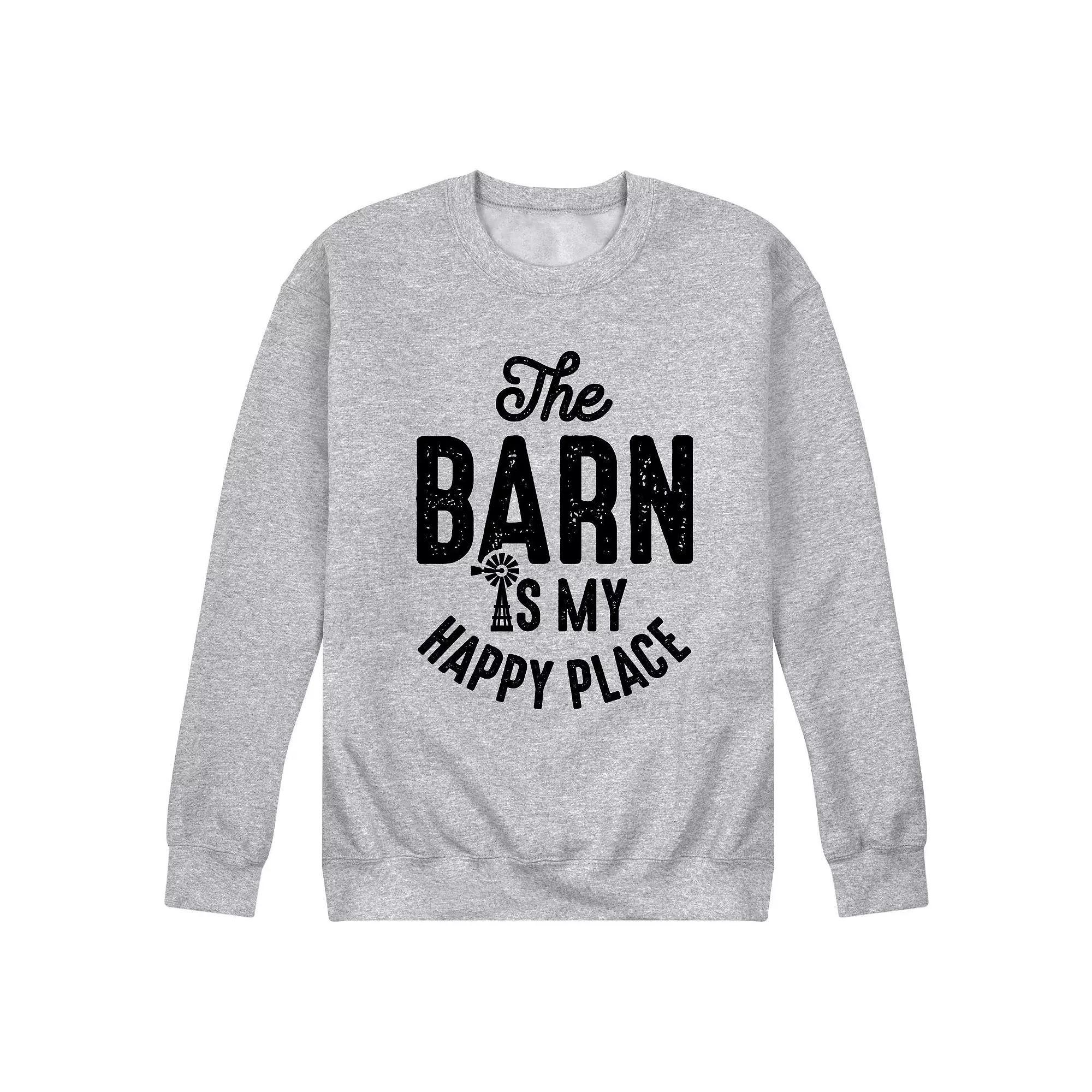 Mens Barn Is Happy Place Sweatshirt Athletic Grey Product Image