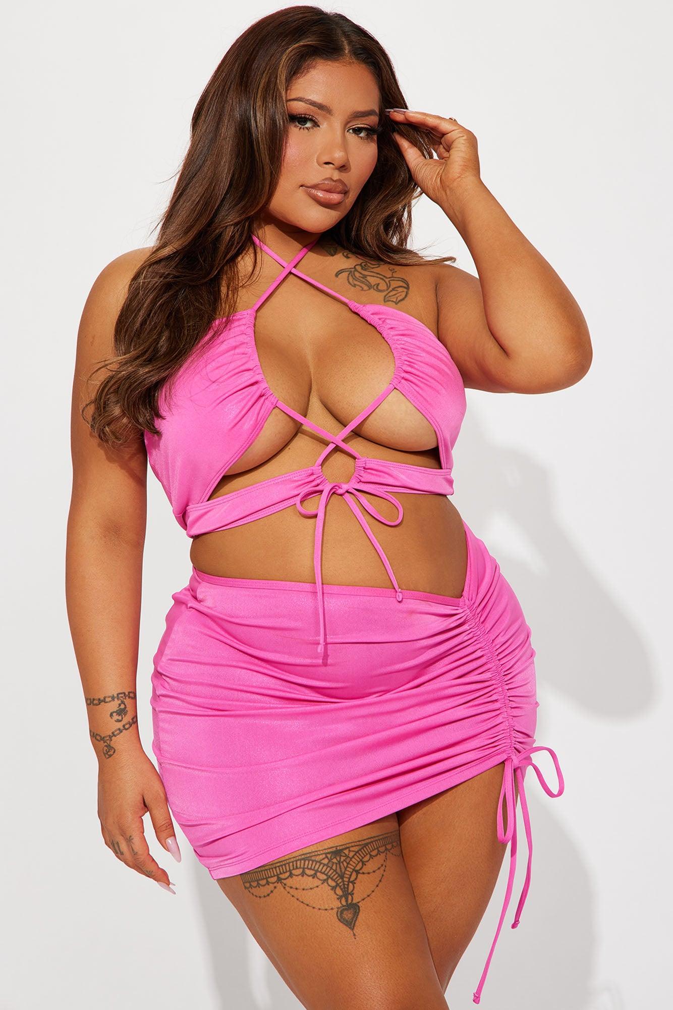 Party On The Beach 3 Piece Sunsuit - Magenta Product Image
