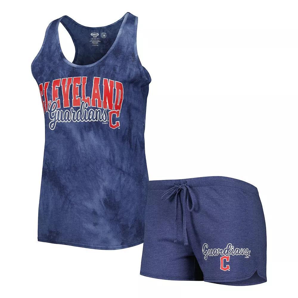 Women's Concepts Sport Navy Cleveland Guardians Billboard Racerback Tank Top & Shorts Sleep Set, Size: Medium, Grd Blue Product Image