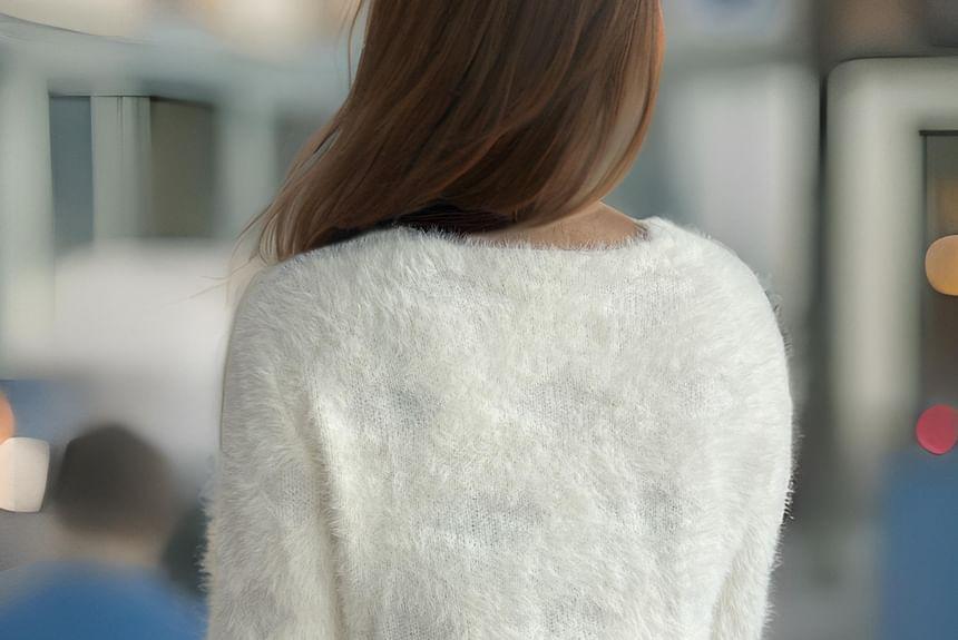 Flower Detail Faux Pearl Cardigan Product Image