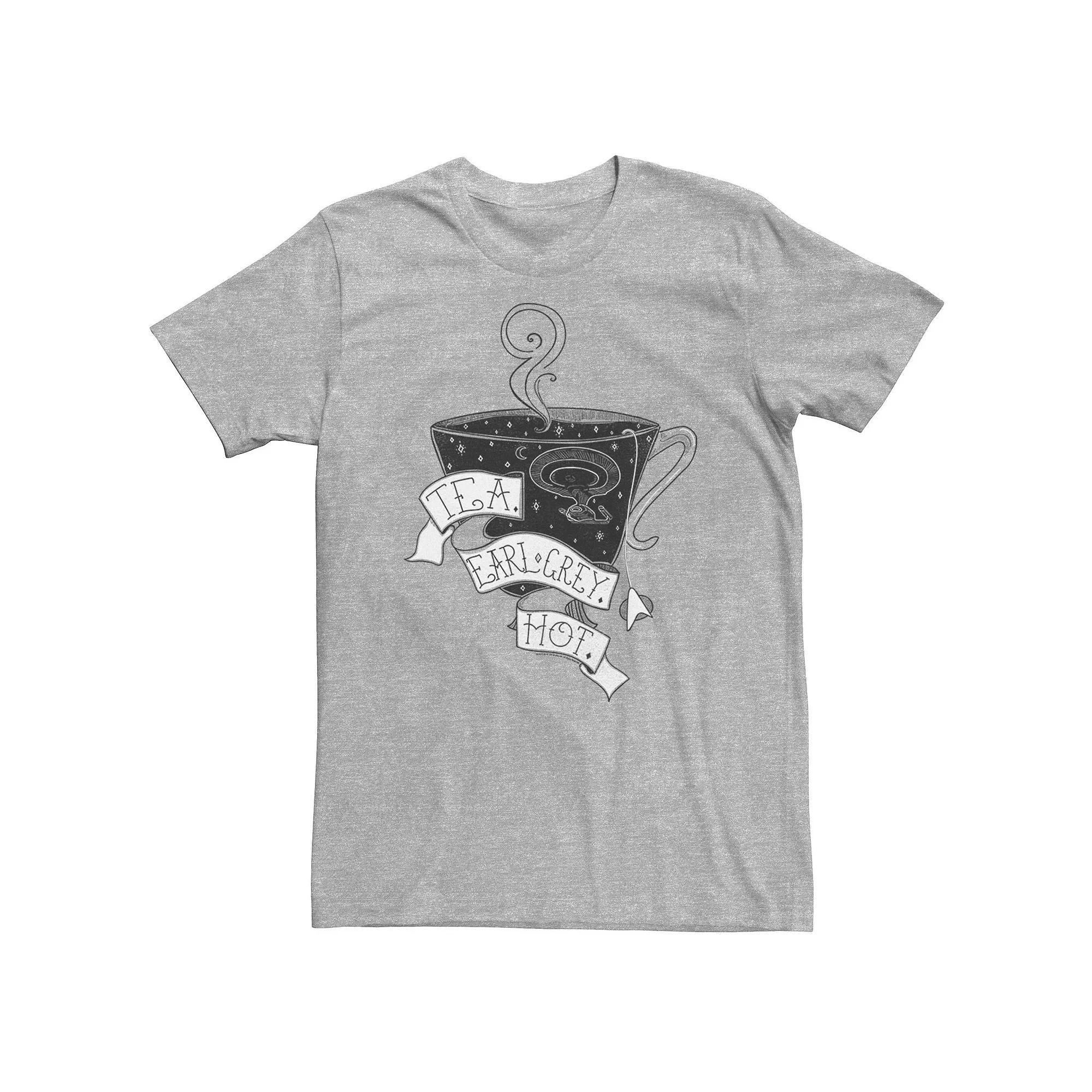 Big & Tall Star Trek Next Generation Earl Grey Drawing Tee, Men's, Size: Large Tall, Athletic Grey Product Image