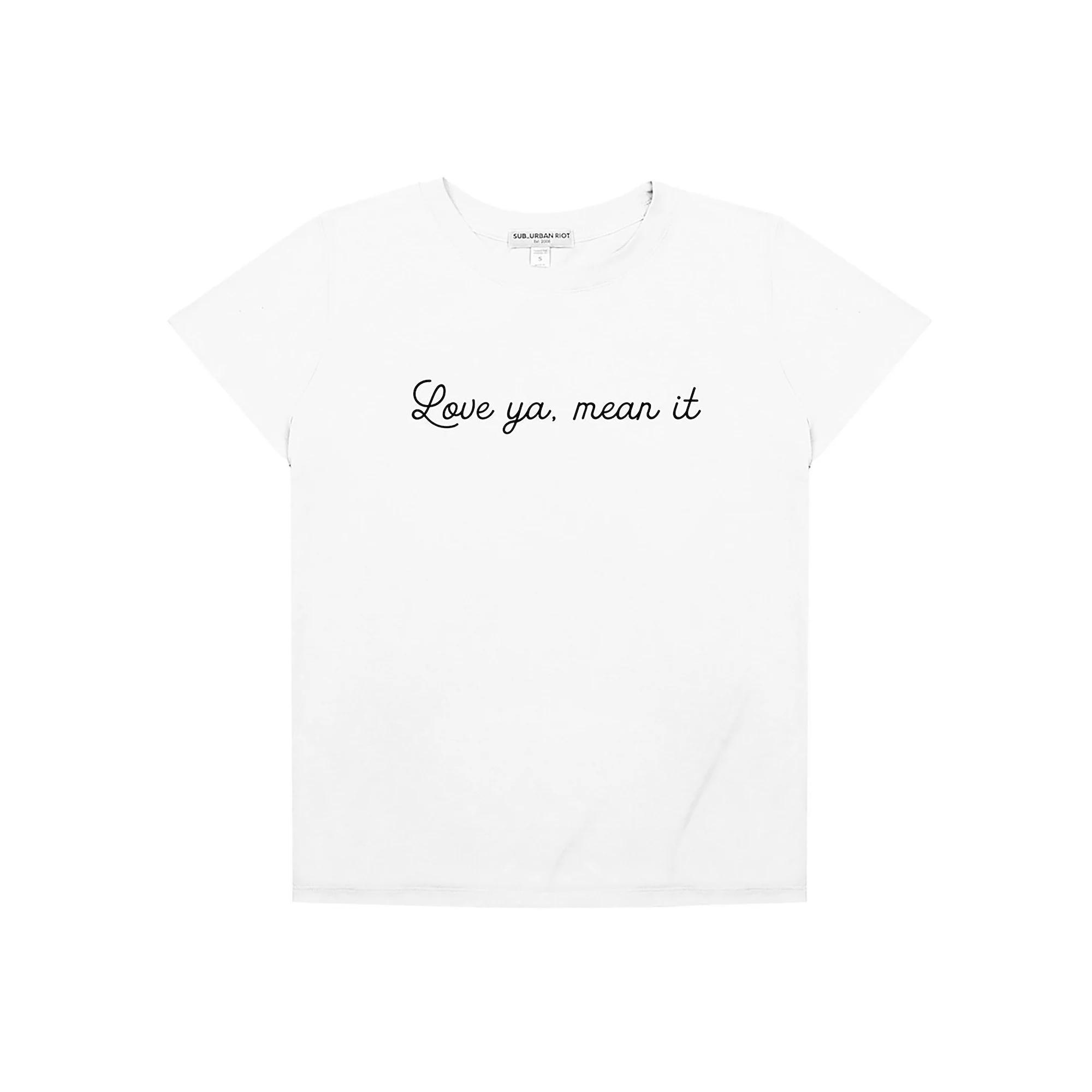 Women's Suburban Riot "Love Ya, Mean It" Graphic Tee, Girl's, Size: Small, White Product Image