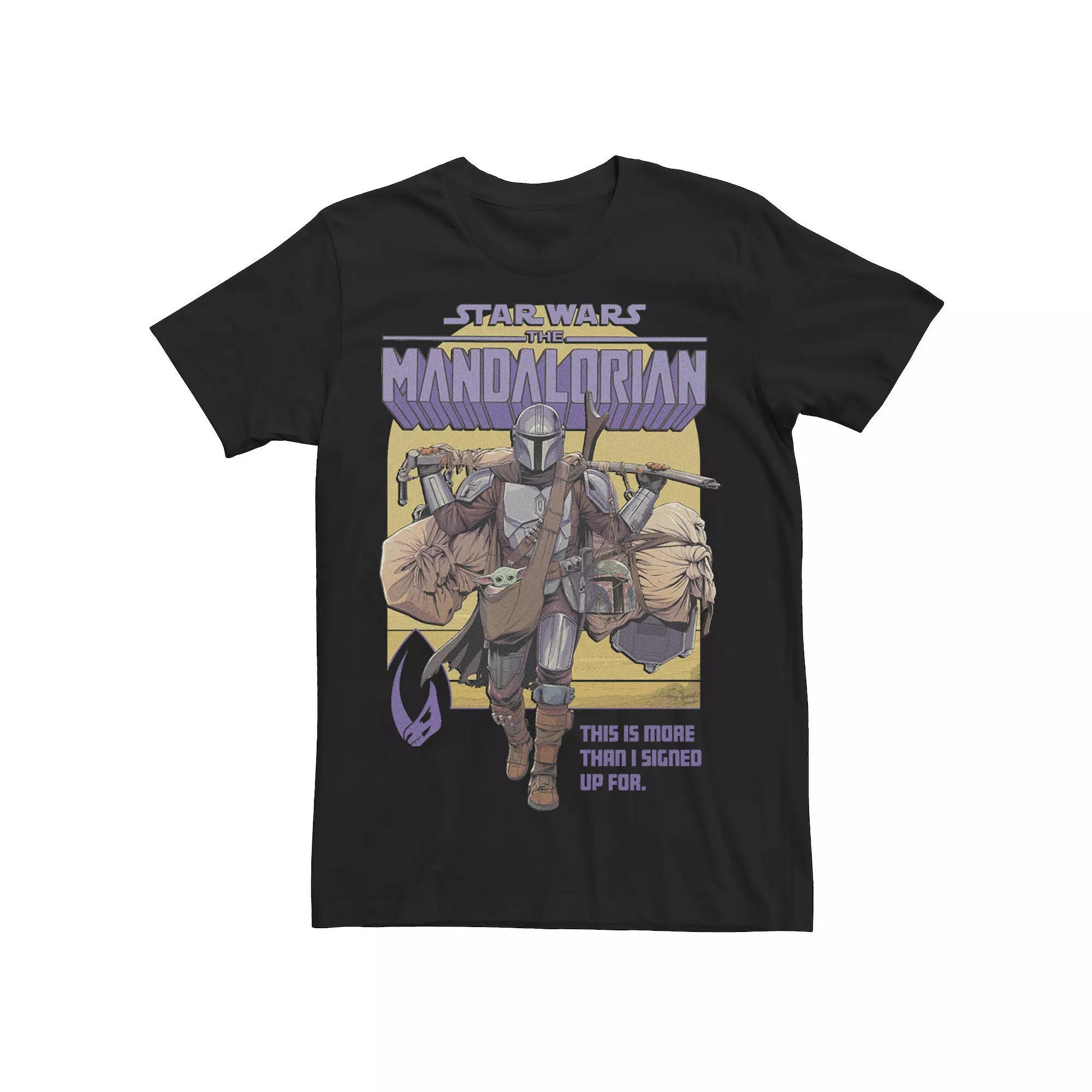 Mens The Mandalorian Signed Up Mando Tee, Men's, Size: Large, Black Product Image