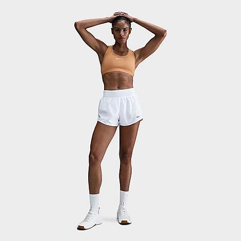Nike Women's Swoosh Medium Support Sports Bra in White/White Size 2XL 100% Polyester/Spandex Product Image