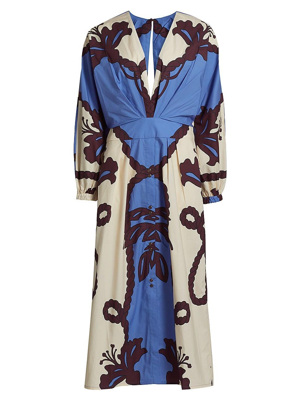 Womens Latitud Marina Printed Midi Dress Product Image