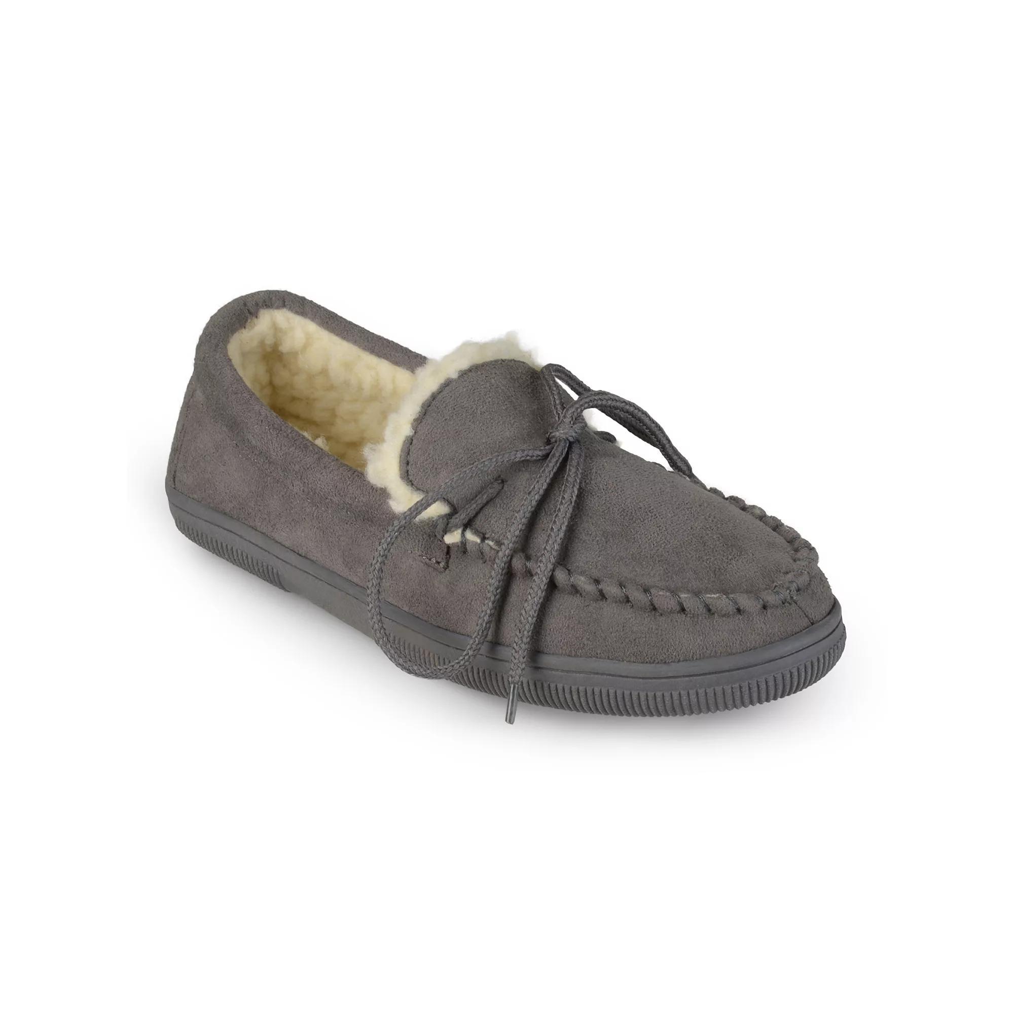 VANCE Men's Moccasin Slippers, Size: 10, Gray Product Image
