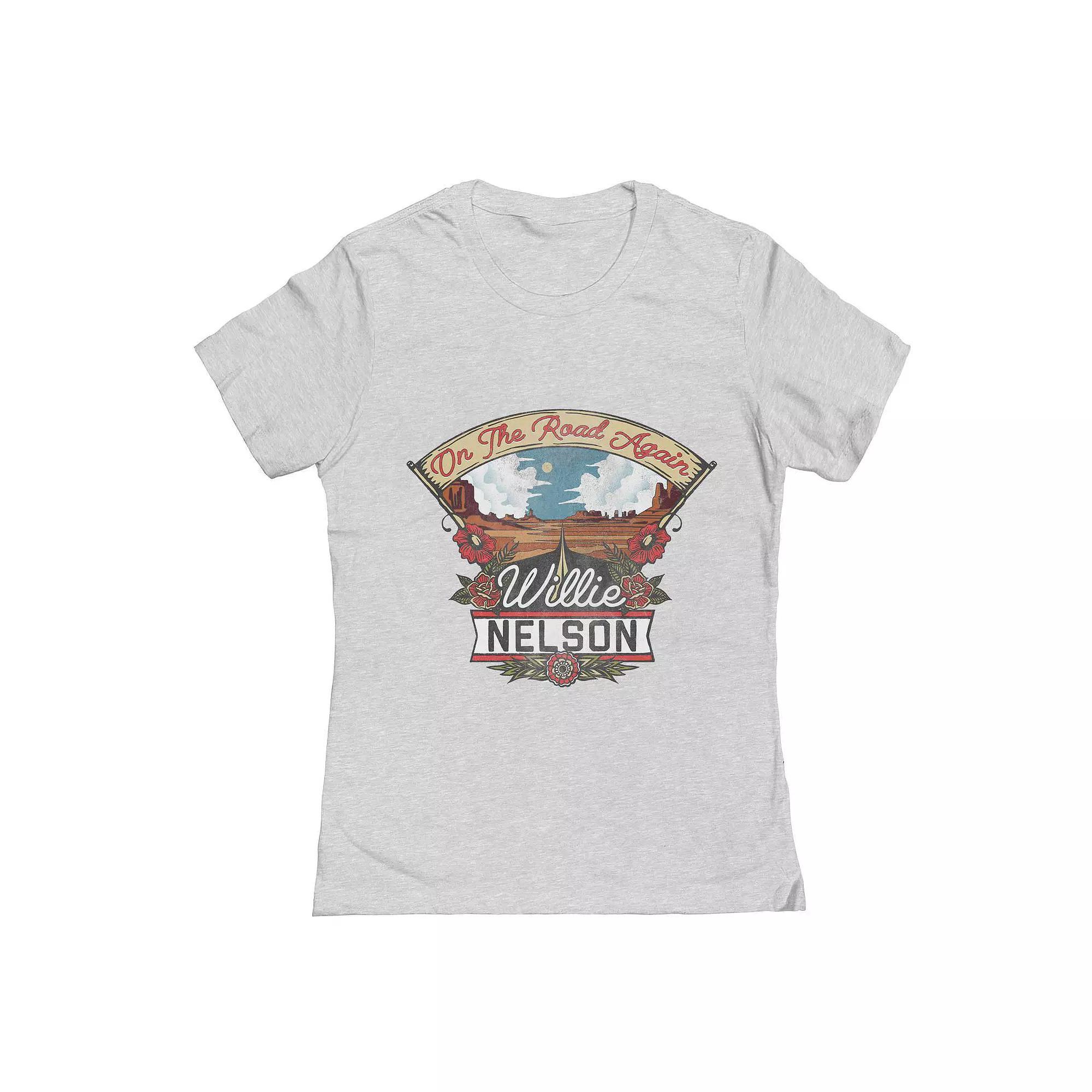Junior's Willie Nelson On The Road Desert Graphic Tee, Women's, Size: XXL, Grey Gray Product Image