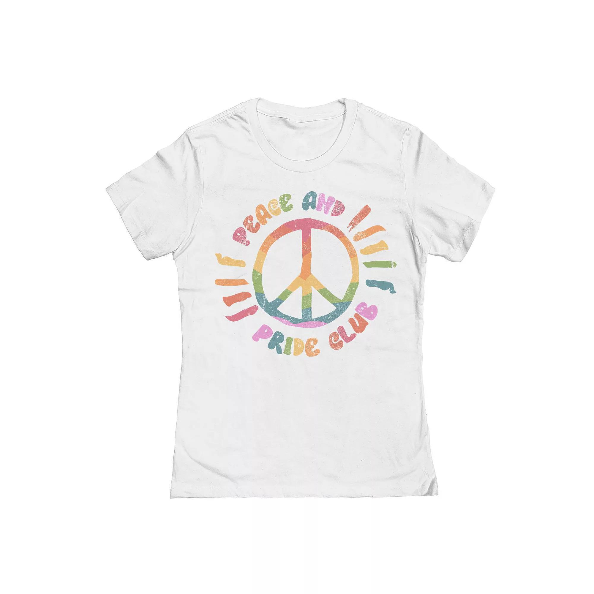 Junior's Grayson Threads The Label Peace And Pride Club Pride Graphic Tee, Women's, Size: XXL, White Product Image