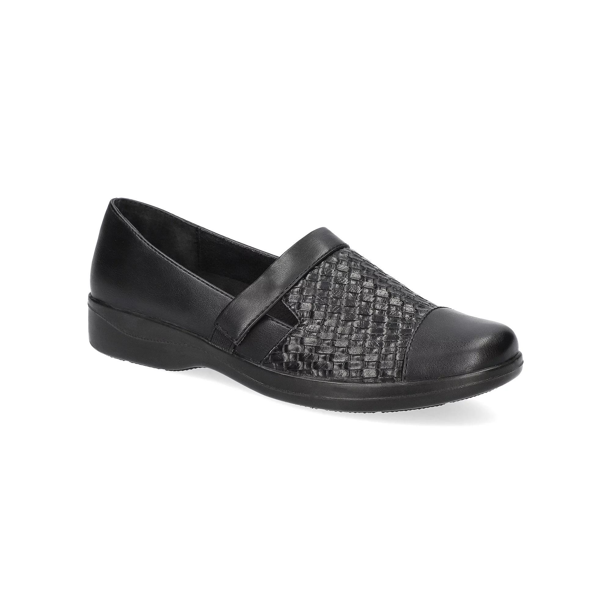 Easy Street Women's Destiny Slip-on Comfort Flats, Size: 9 Wide, Black Woven Embossed Product Image