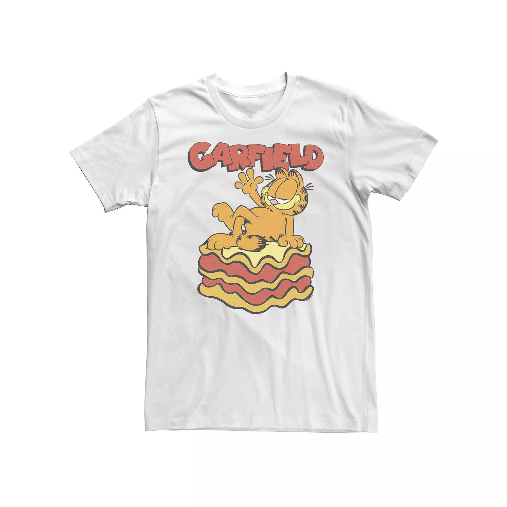 Big & Tall Garfield Lasagna Bed Portrait Tee, Men's, Size: 4XLT, White Product Image