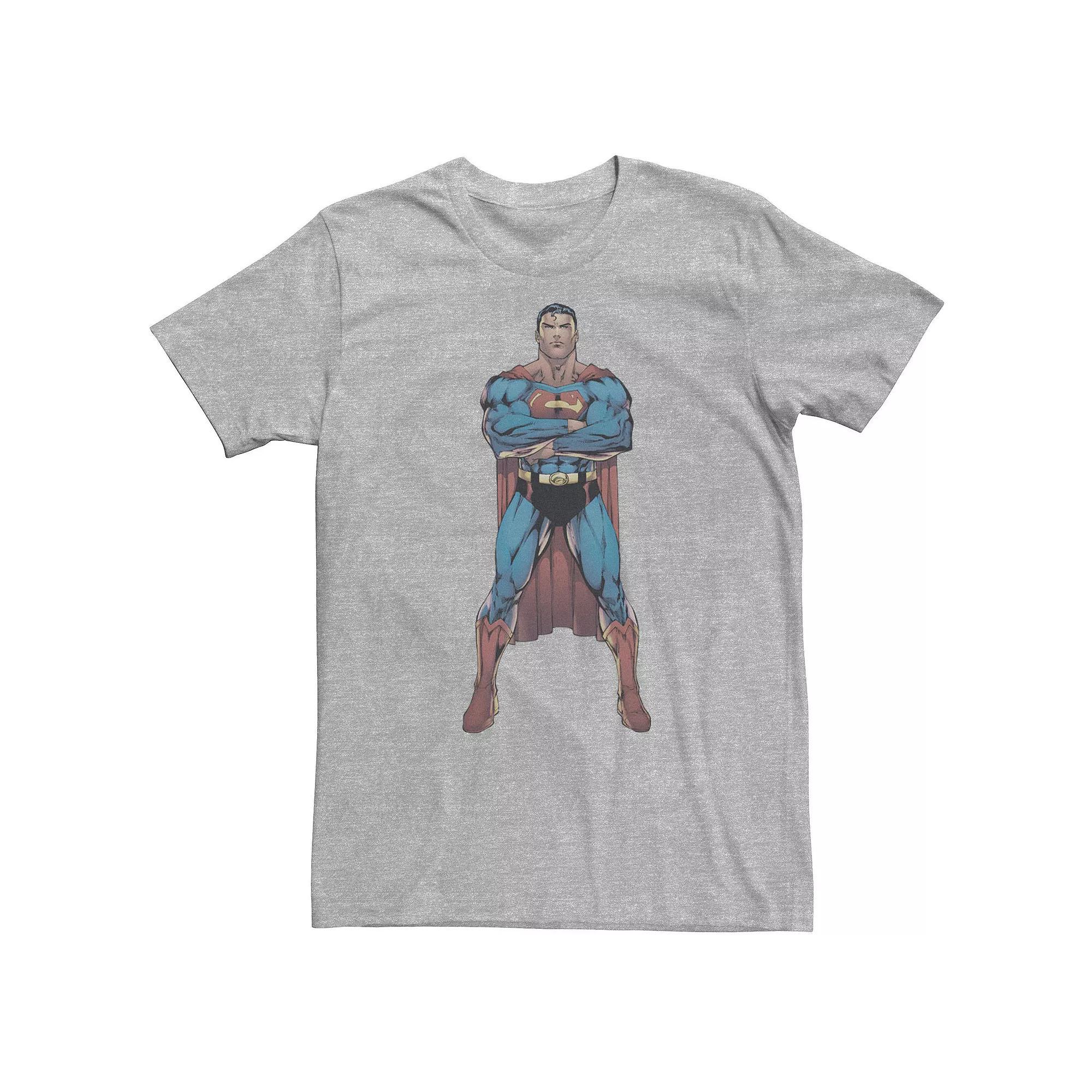 Big & Tall DC Comics Superman Power Stance Comic Poster Tee, Men's, Size: XXL Tall, Athletic Grey Product Image