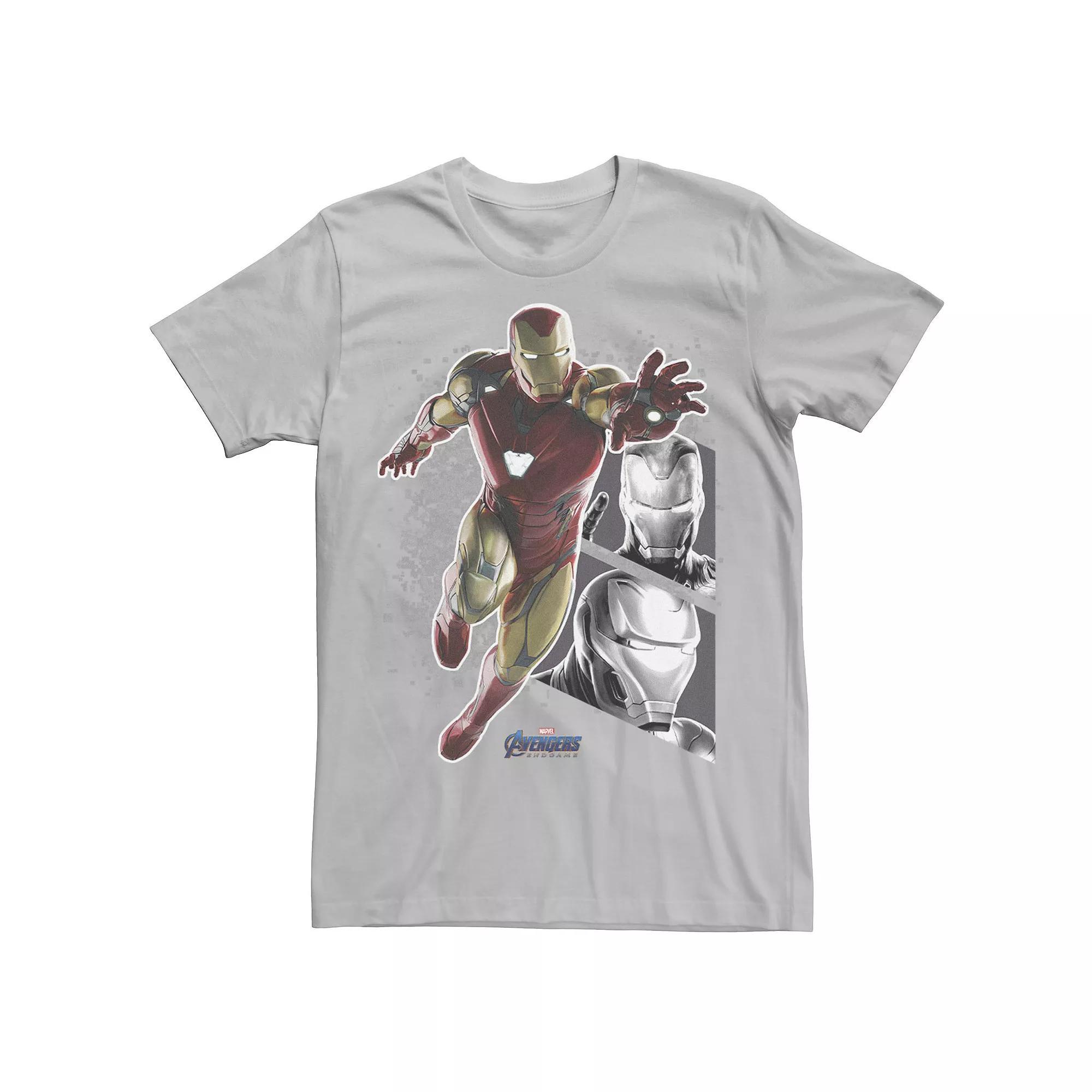 Men's Marvel Avengers Endgame Iron Man Panel Pose Graphic Tee, Size: Large, Silver Product Image