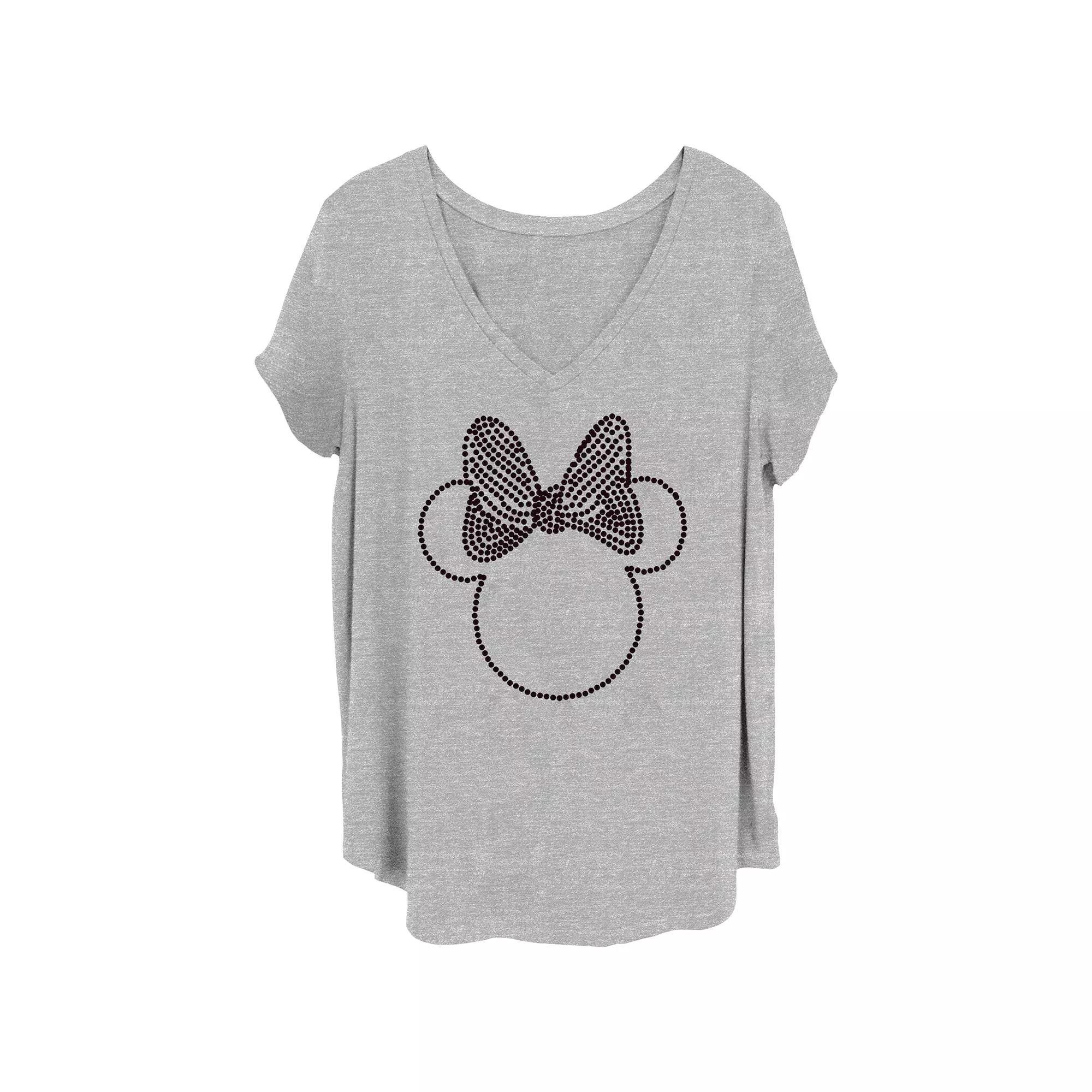 Disney's Minnie Head Outline Juniors' Plus Graphic Tee, Women's, Size: 2XL, Grey Gray Product Image